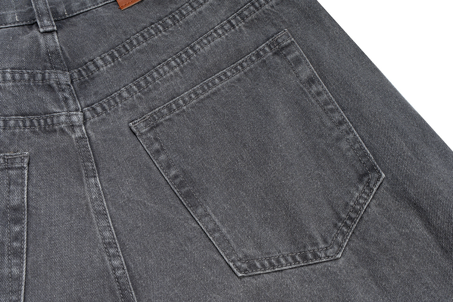 Omirad Button-Fly Washed Grey Denim Pants | Wide Leg
