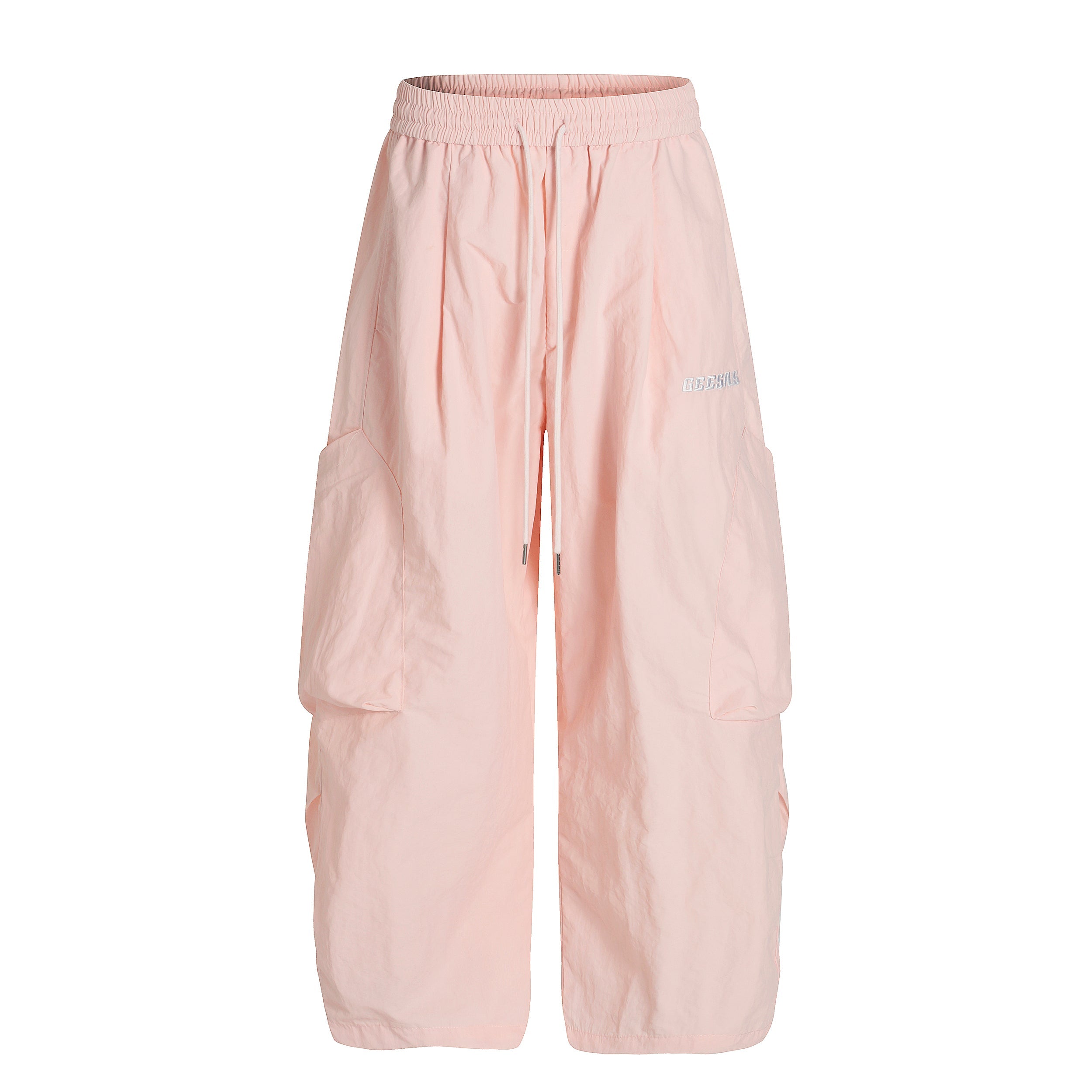 Nylon Utility Cargo Wide-Leg Pants | Pastel Streetwear