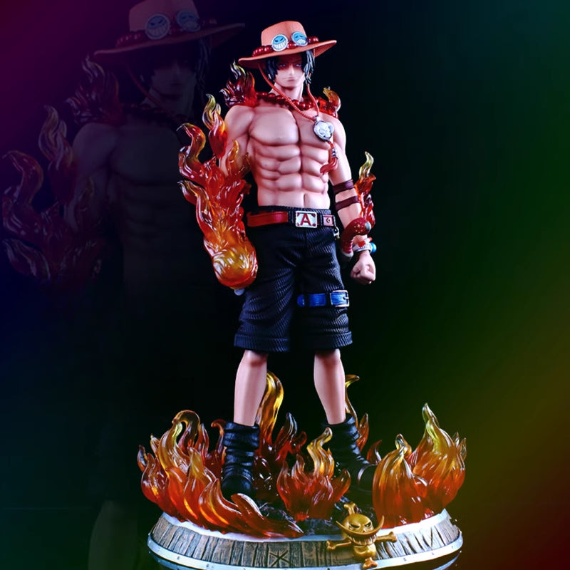 Ace Action Figurine – 41cm with Colorful Glowing Flames, Limited Edition – One Piece Collectible