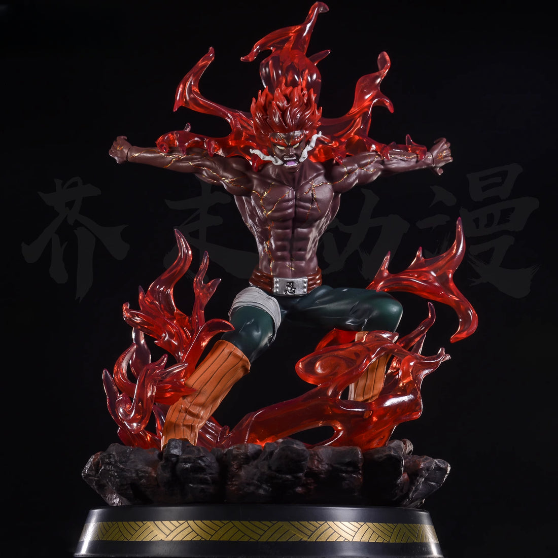 May Guy Action Figura - 31 cm de edición limitada | Pose dinámica con efectos y llamas de chakra