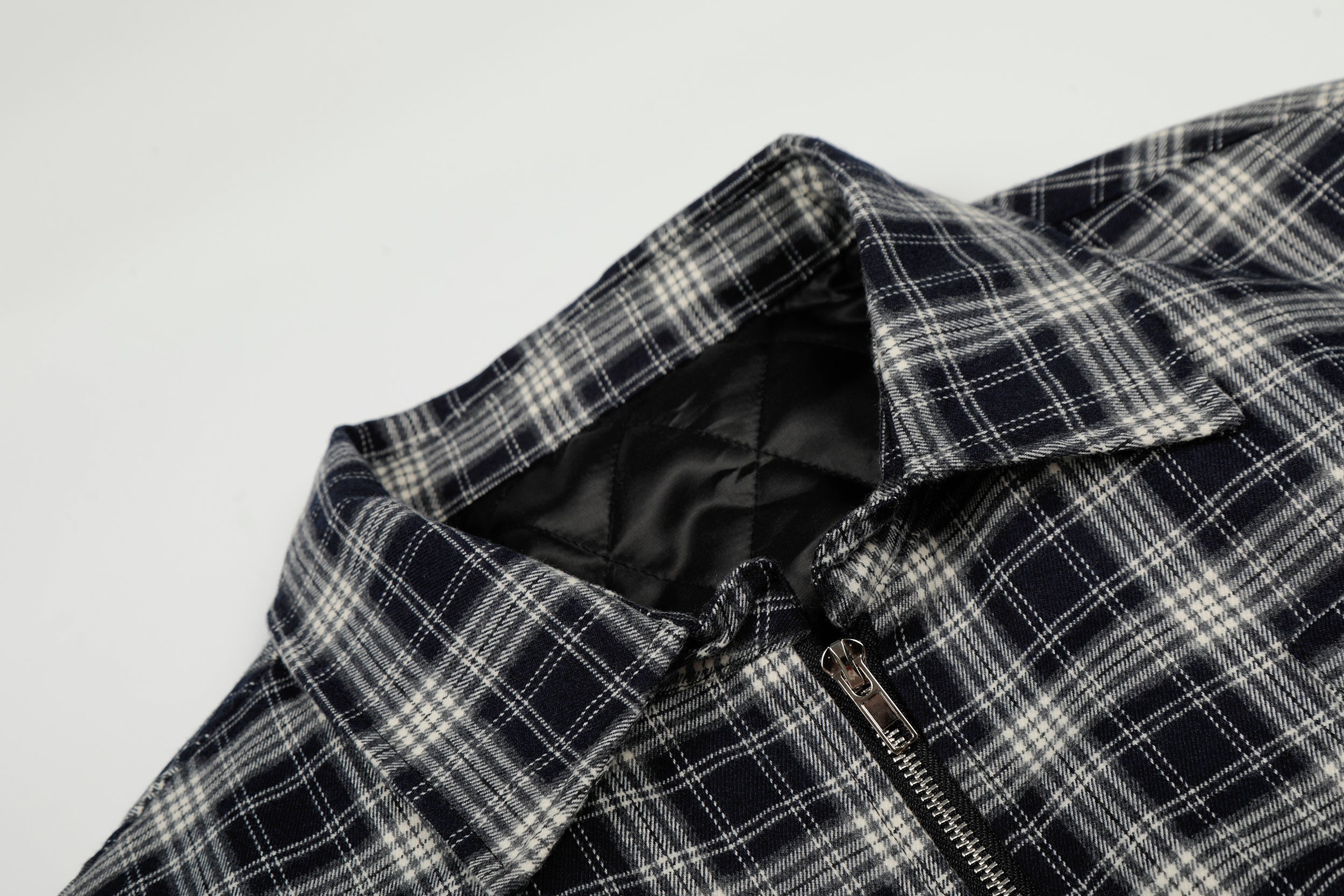 Omirad Plaid Hybrid Bomber Jacket | Contrast Sleeve Streetwear