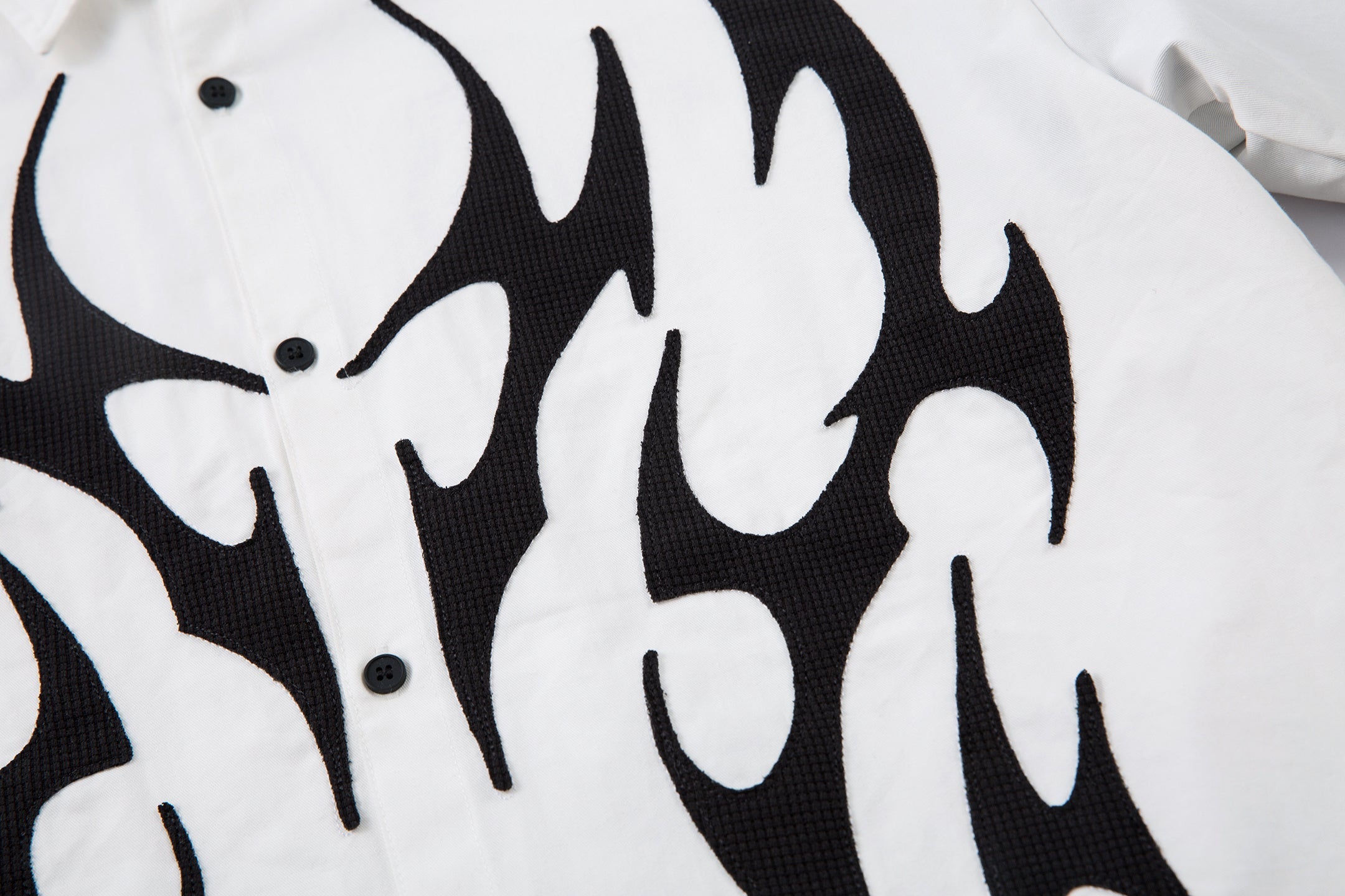 Omirad Tribal Flame Layered Shirt | Streetwear Button-Up