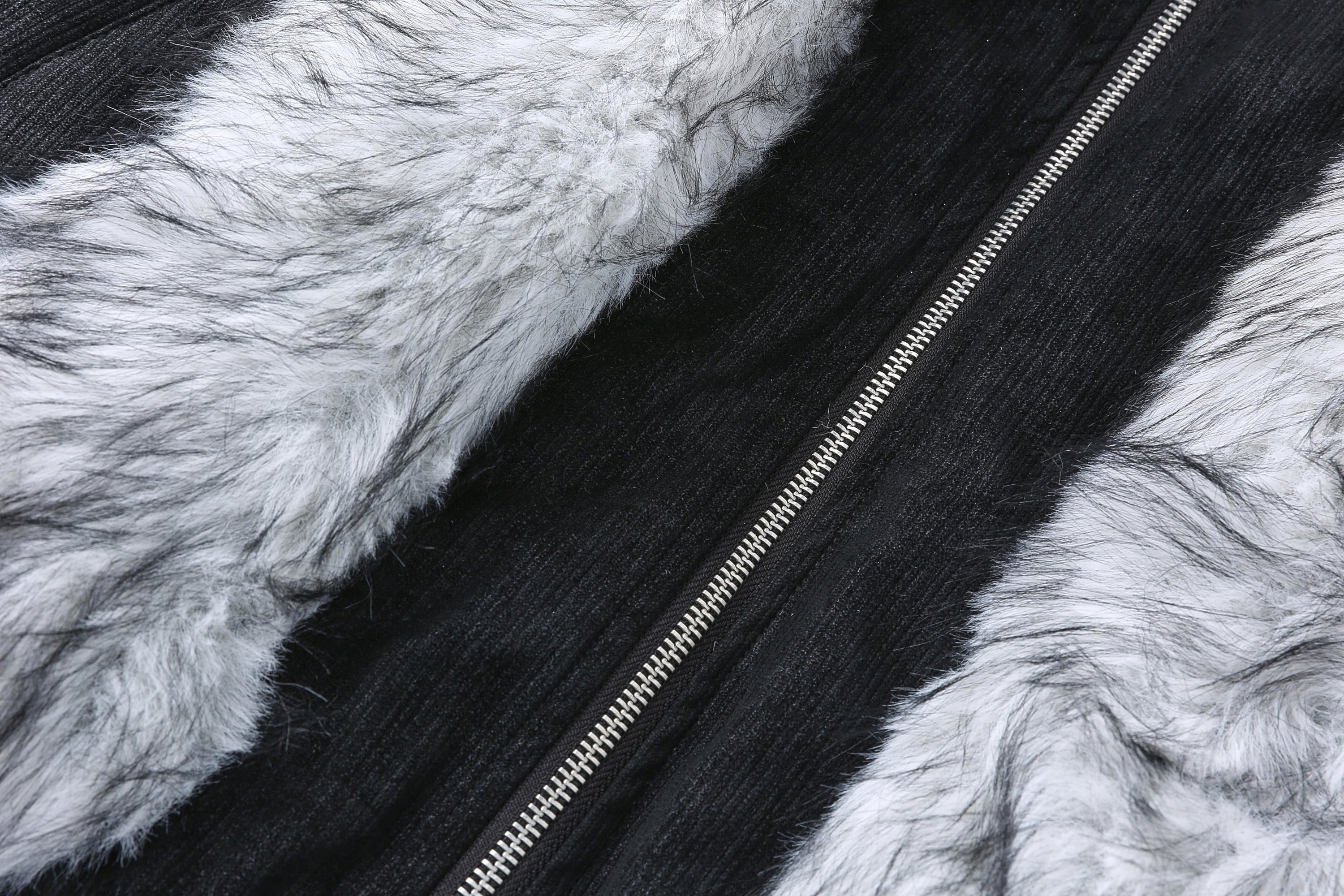 Faux Fur-Lined Corduroy Bomber Jacket | Omirad by SEAKOFF