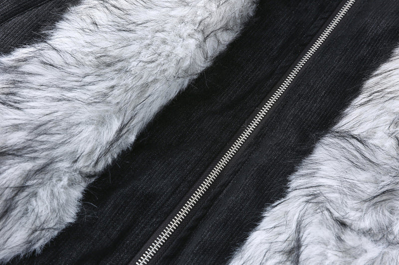 Faux Fur-Lined Corduroy Bomber Jacket | Omirad by SEAKOFF