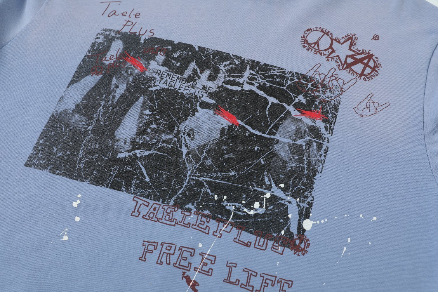 Distressed Graphic Long-Sleeve T-Shirt | Streetwear Cotton Tee