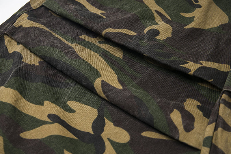 Omirad Camo Wide-Leg Cotton Pants | Military Streetwear