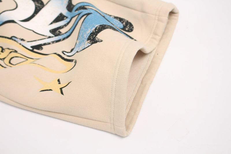 Fleece-Lined Letter Graphic Wide-Leg Sweatpants | SEAKOFF