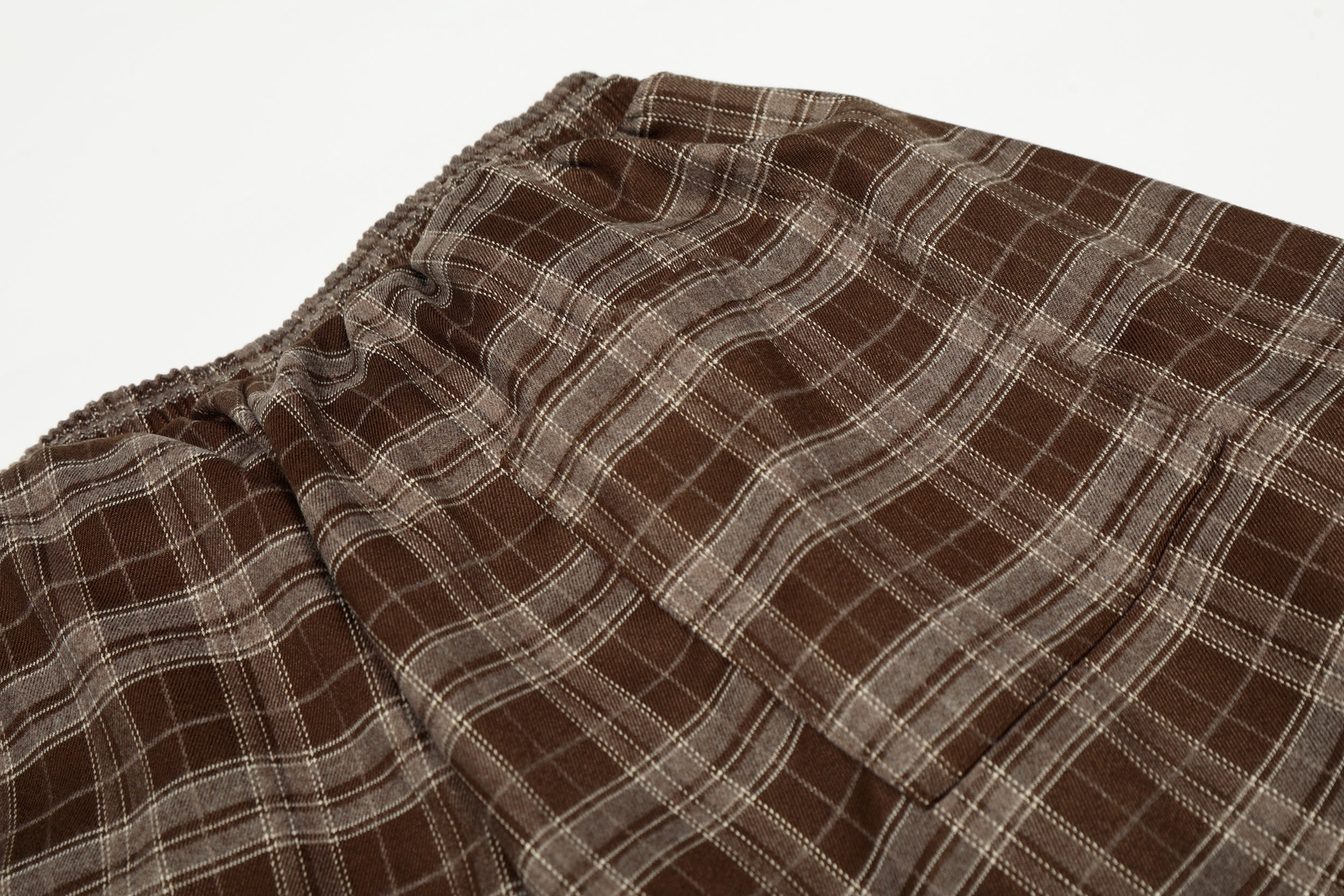 Omirad Brown Plaid Wide-Leg Pants | Streetwear Cargo Style