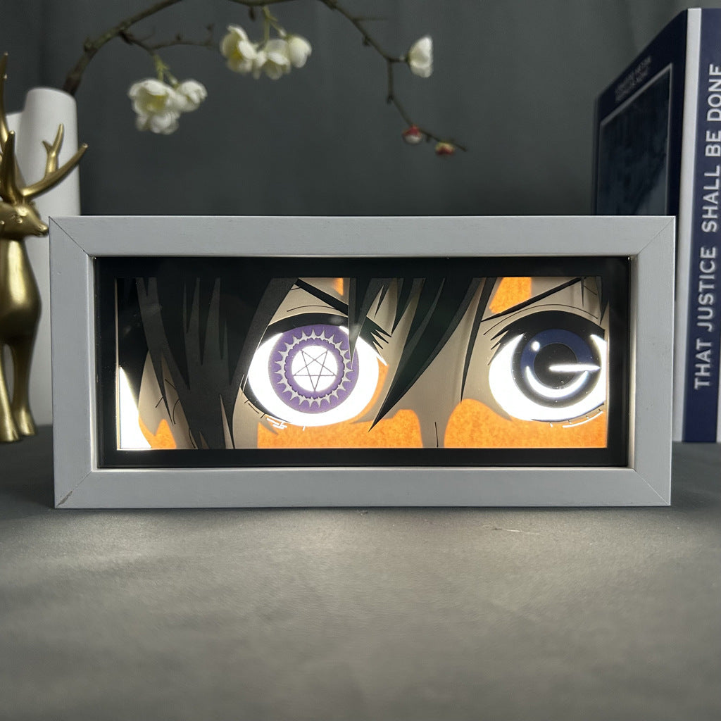 D.Gray-man Anime Light Box – Allen Walker Crown Clown Eye &amp; Cursed Eye 3D Effect, 16-Color LED Light