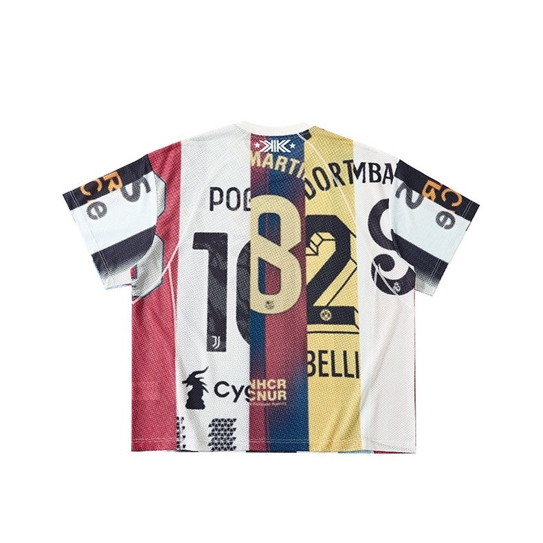 Omirad Vintage Football Patchwork Mesh Jersey | Streetwear