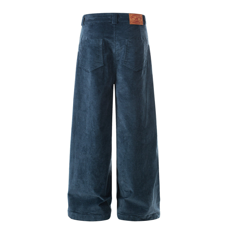 Omirad Wide-Leg Corduroy Trousers | Pleated Relaxed Fit