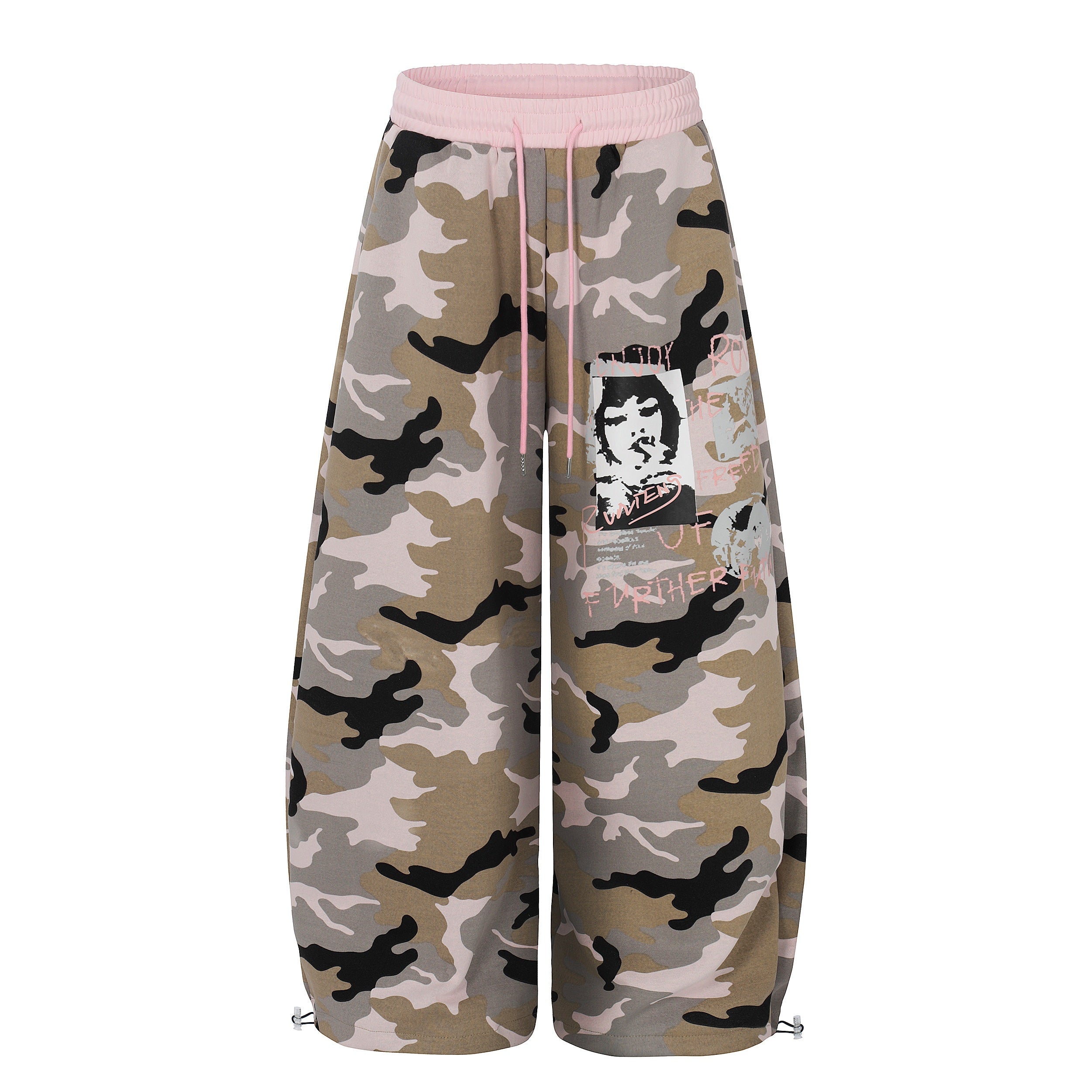 Omirad Graphic Camo Wide-Leg Sweatpants | Street Style