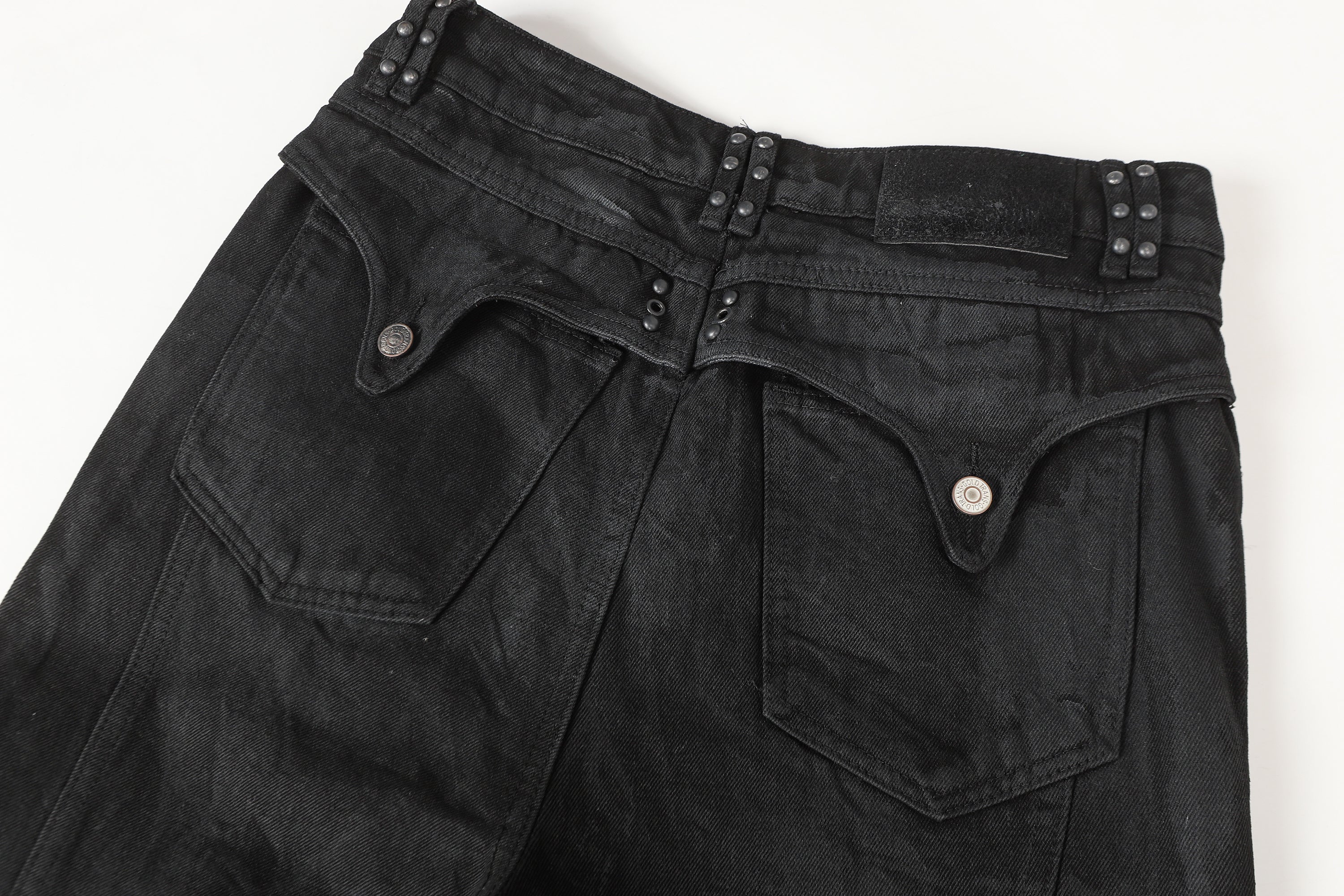 Omirad Studded Panel Wide-Leg Jeans | Dark Streetwear Denim