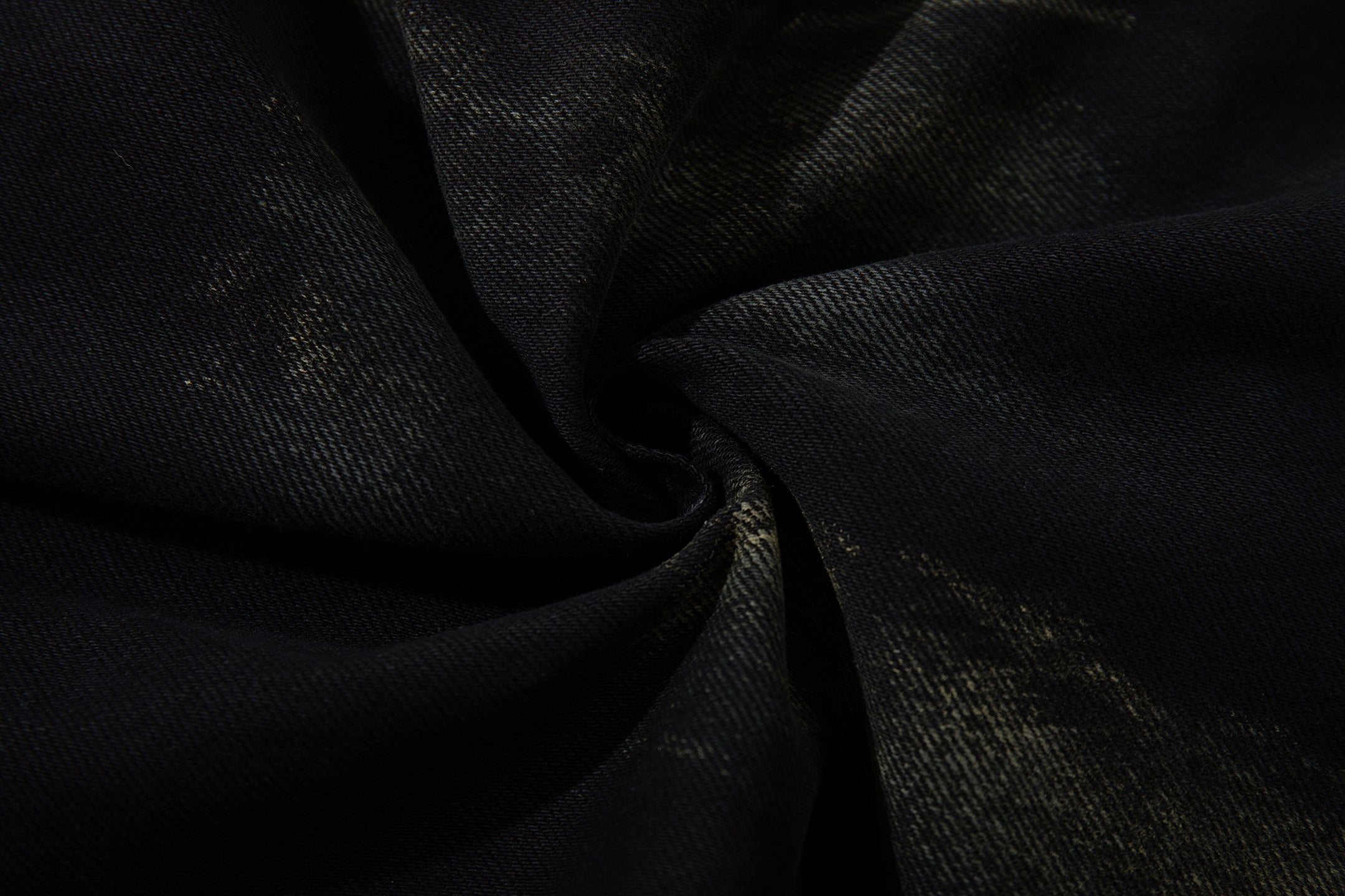 Omirad Paint-Wash Destroyed Wide-Leg Jeans | Black Denim