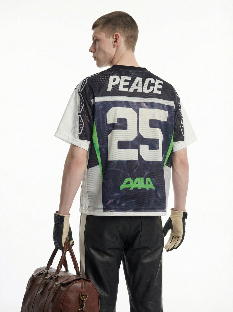 Omirad Tiger Peace Mesh Jersey | Street Sport Graphic Tee