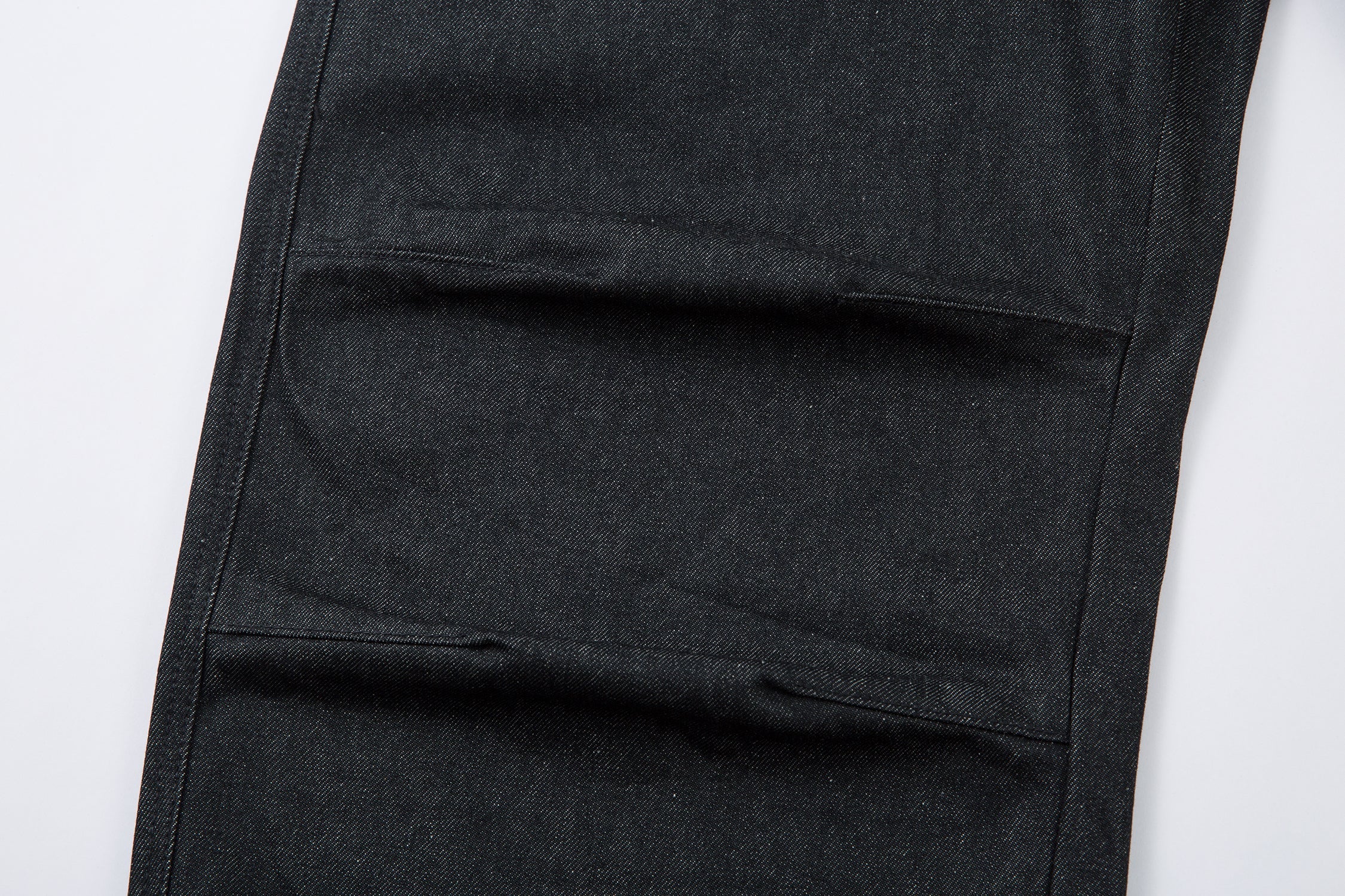 Structured Pleat Wide-Leg Dark Denim Pants | Omirad