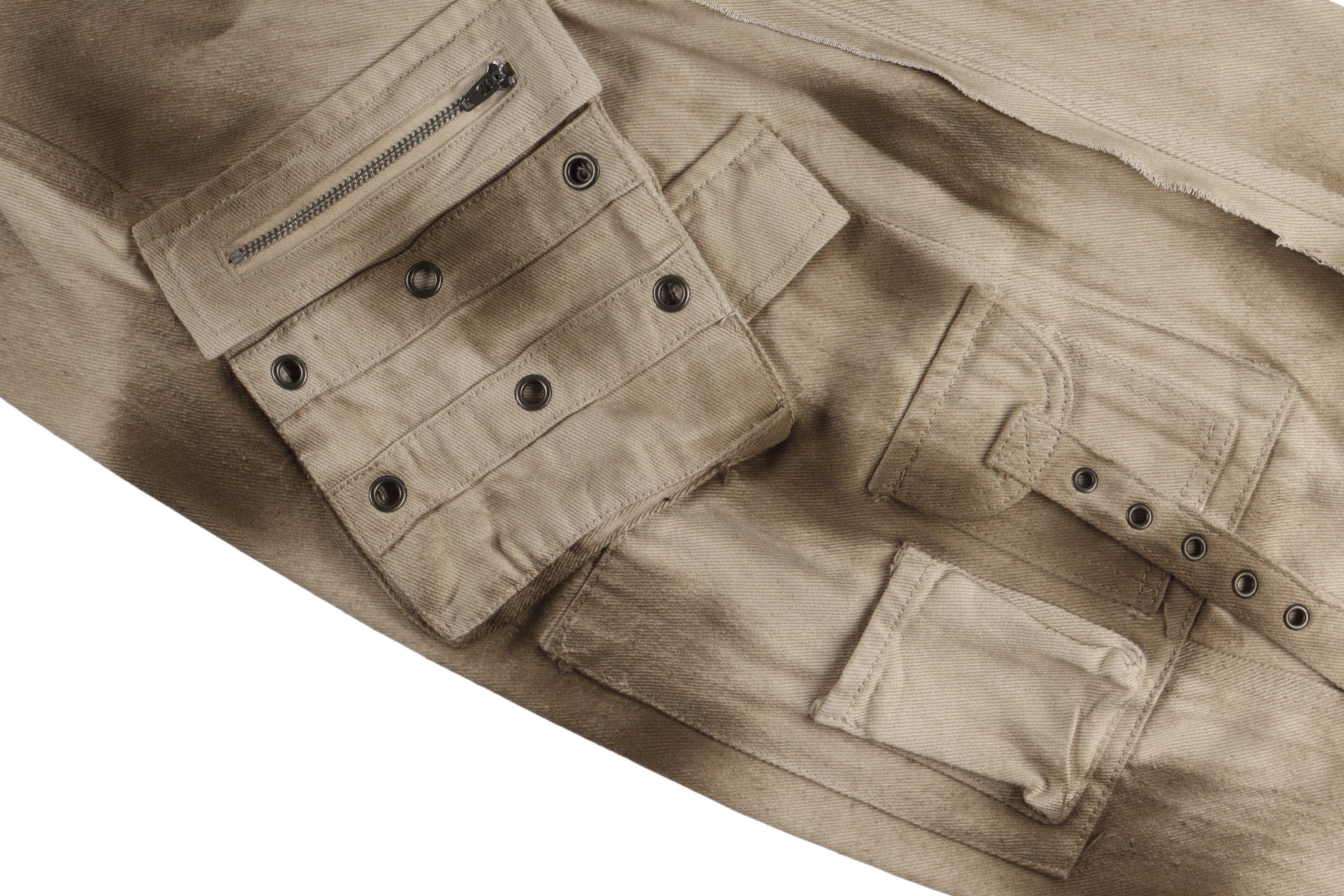 Omirad Distressed Cargo Barrel Pants | Avant-Street Style