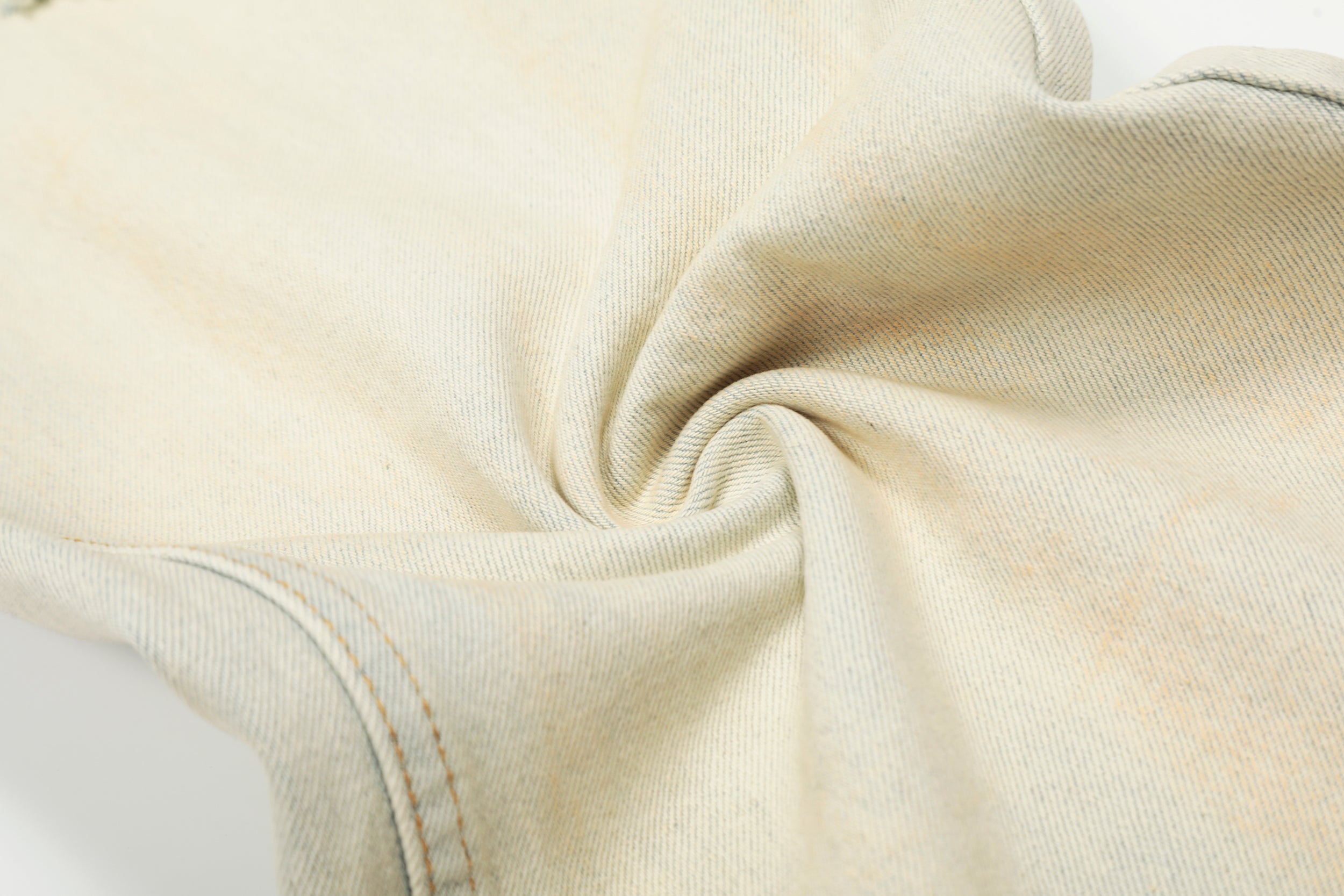 Omirad Cream Distressed Wide-Leg Jeans | Heavy Ripped Denim