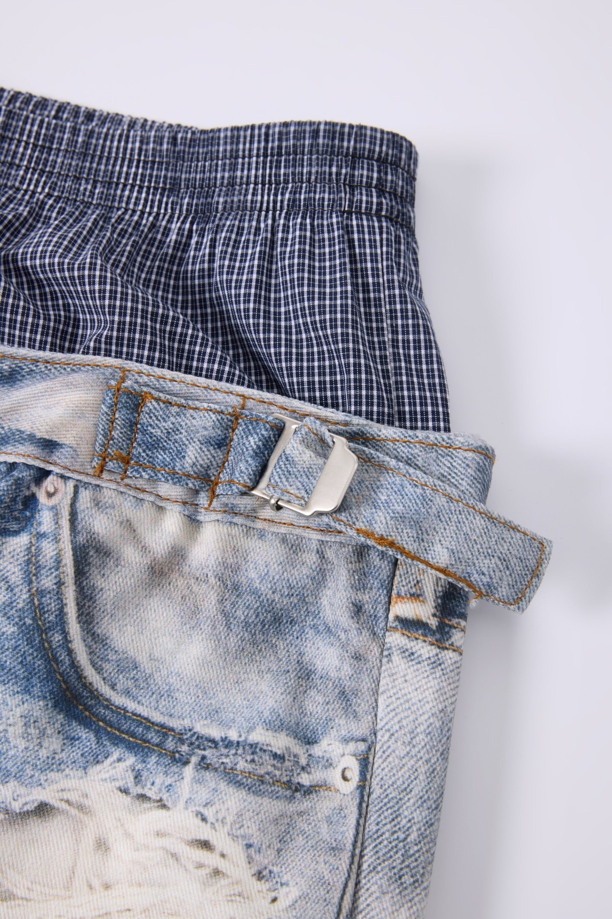 Omirad Layered Waist Distressed Wide-Leg Jeans | Streetwear