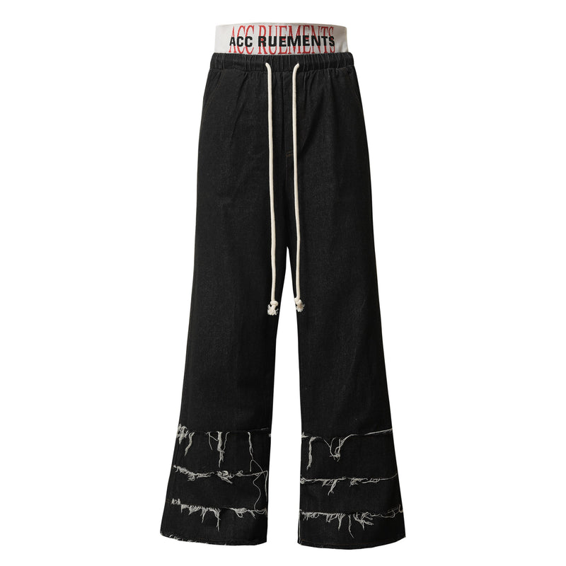 Distressed Wide-Leg Camo Sweatpants | ACC Ruements