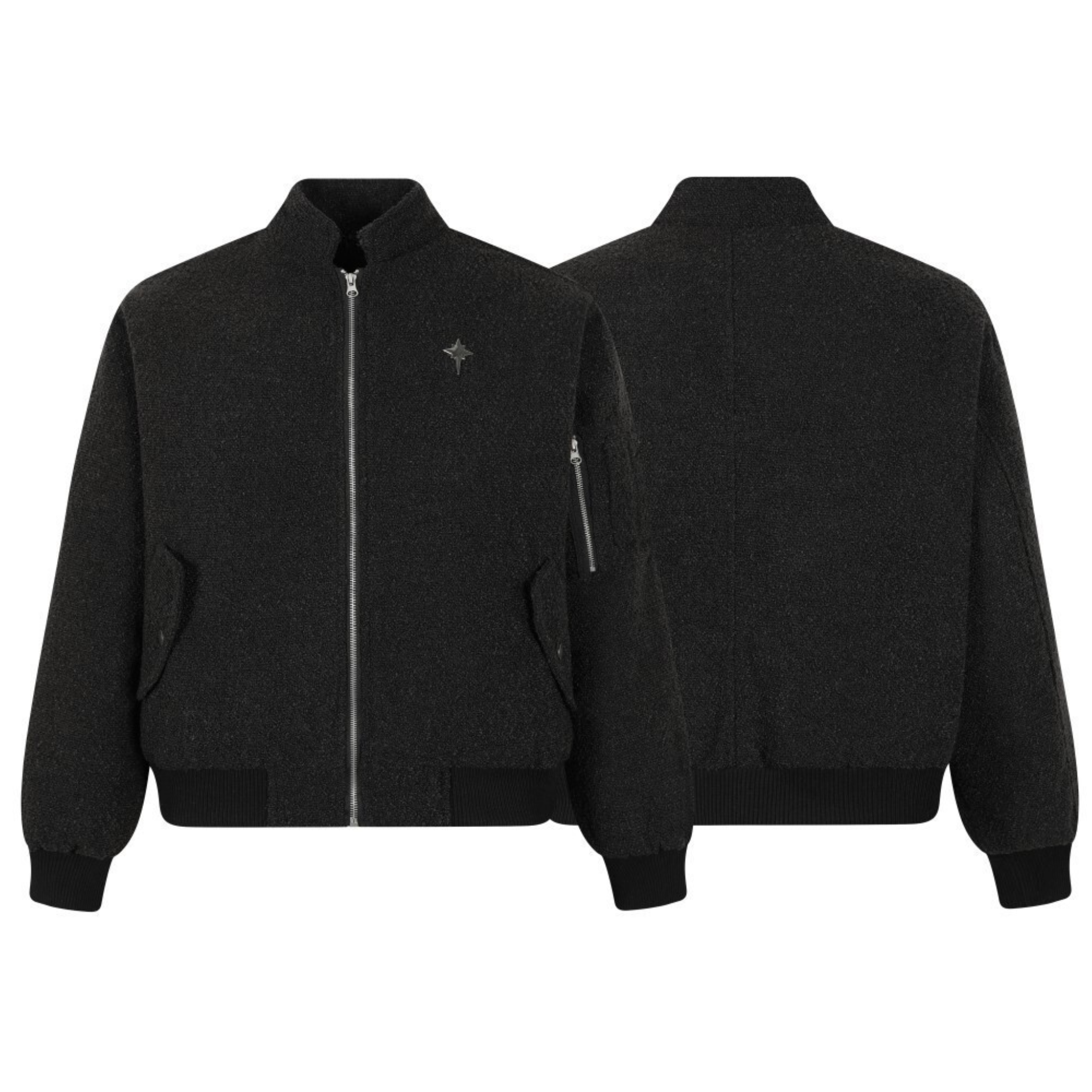 Omirad Textured Star Bomber Jacket | Streetwear Bomber