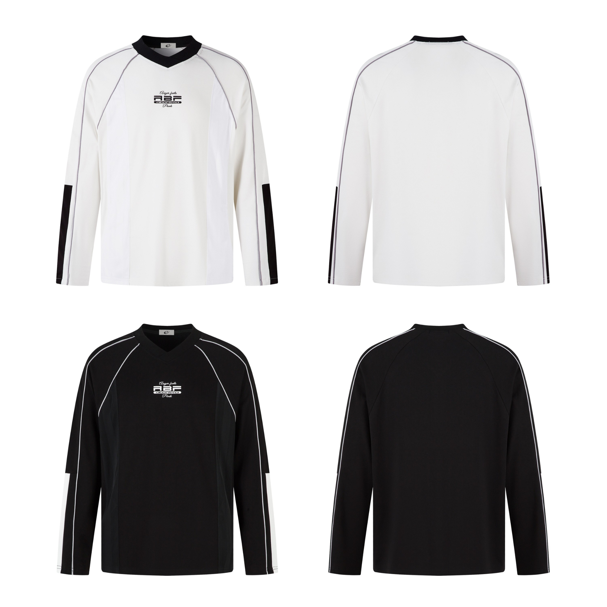 ABF Contrast Panel Raglan Long-Sleeve Top | Streetwear