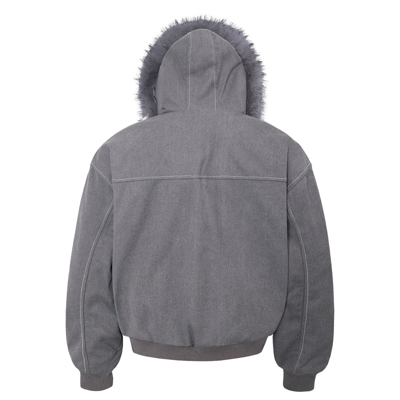 Omirad Fur-Hood Sculpted Bomber Jacket | Winter Streetwear