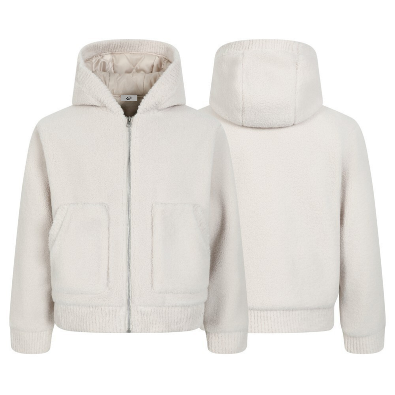 Omirad Teddy Fleece Hooded Jacket | Plush Zip-Up Hoodie