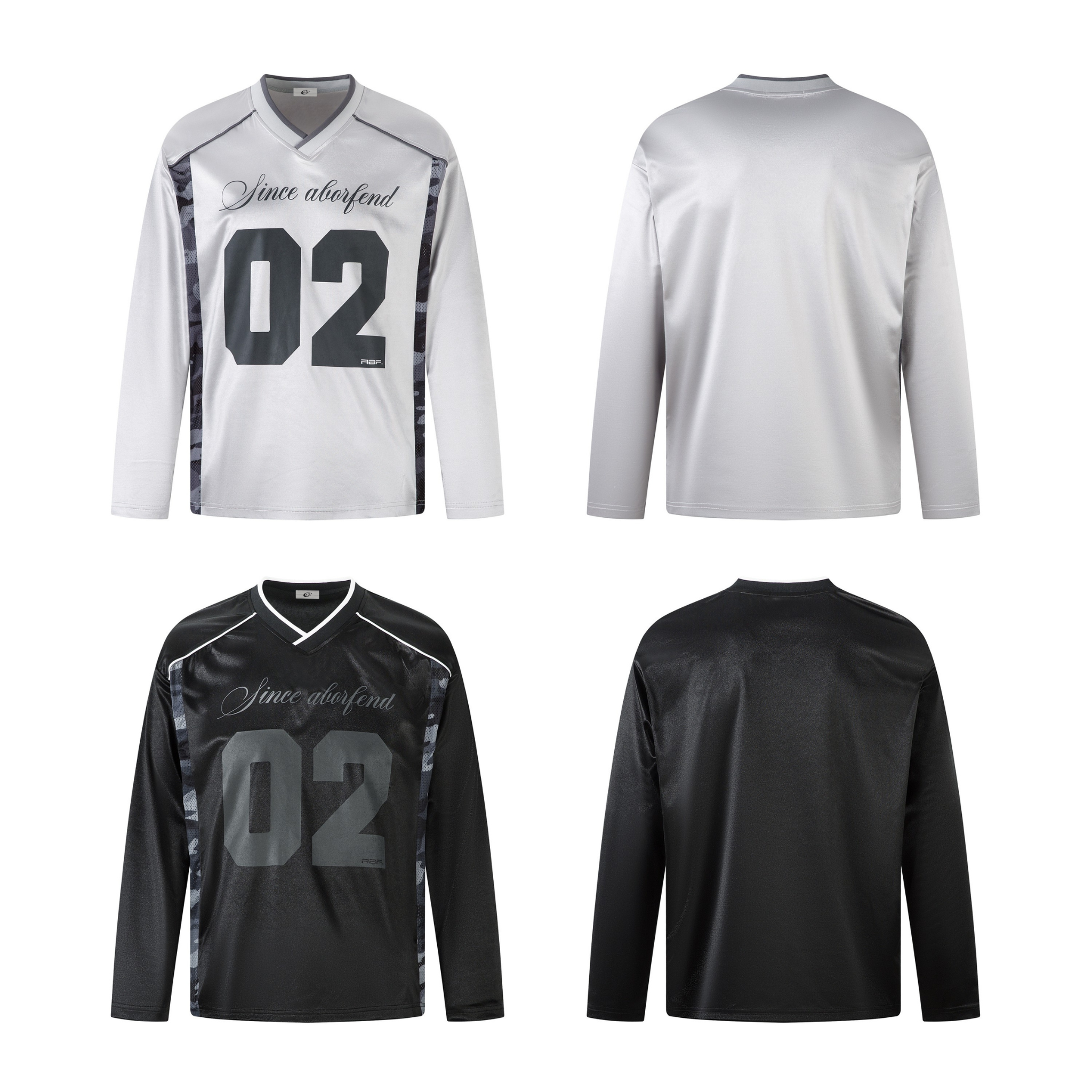 Since 02 V-Neck Long Sleeve Jersey Top | Athletic Street Style