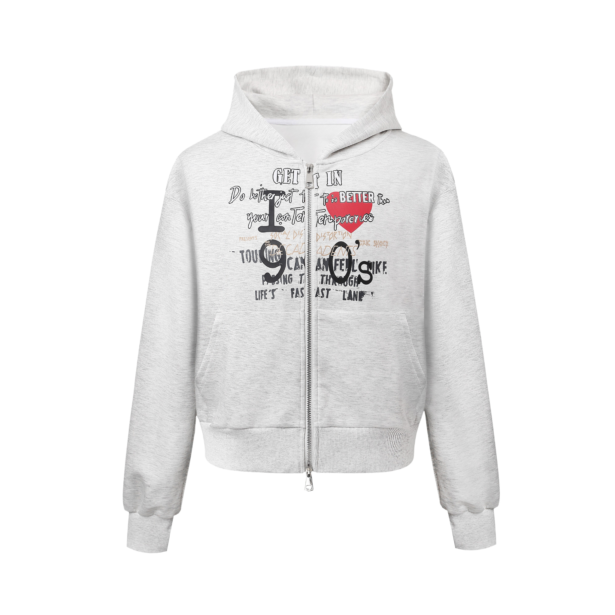 Omirad Graphic Zip Hoodie | Collage Print Street Style