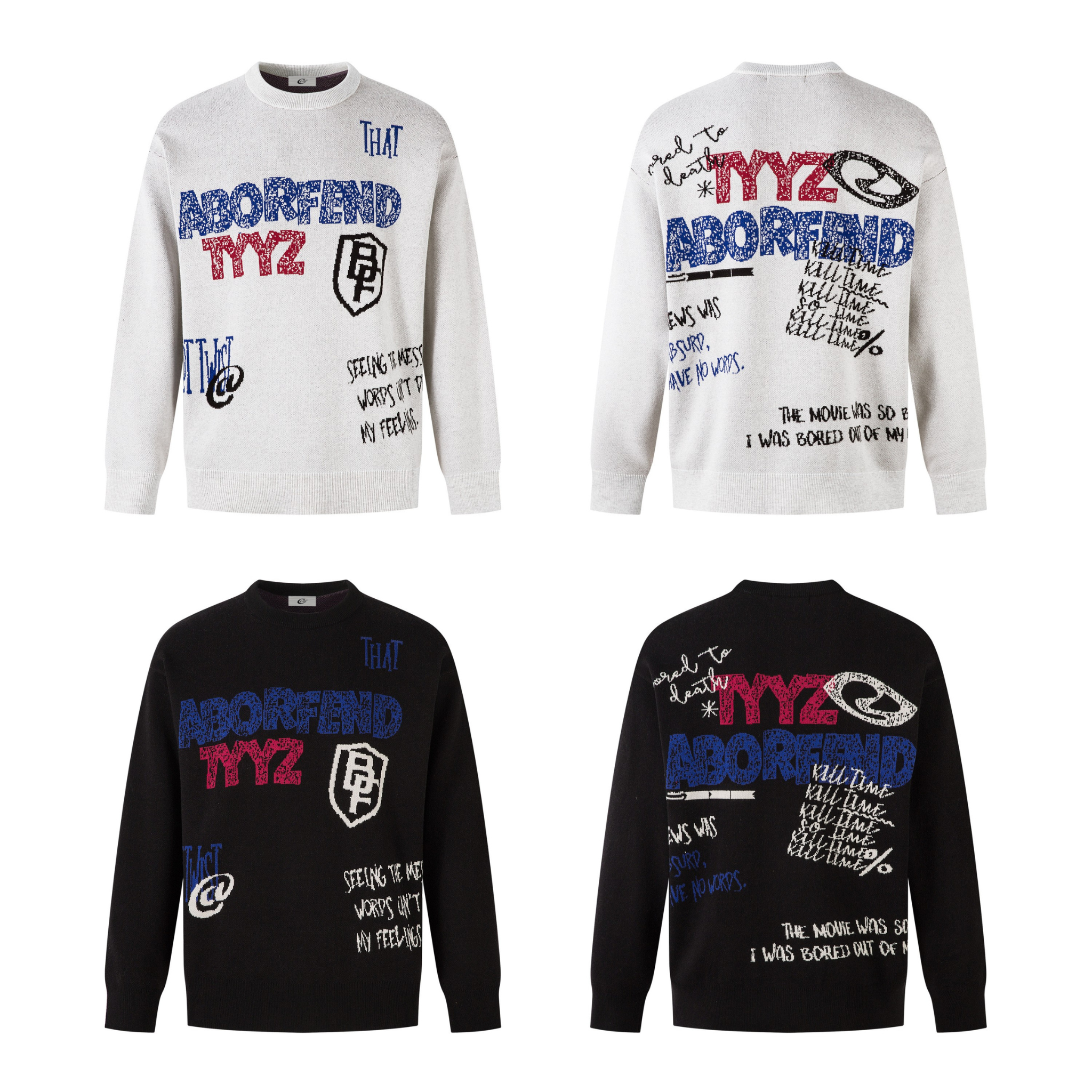 Omirad Graffiti Embroidered Knit Sweater | Streetwear