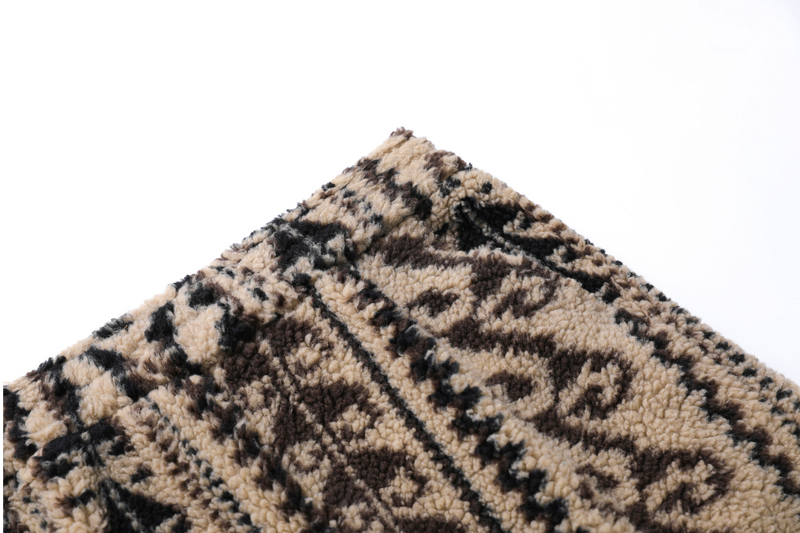Tribal Jacquard Fleece Wide-Leg Pants | Omirad