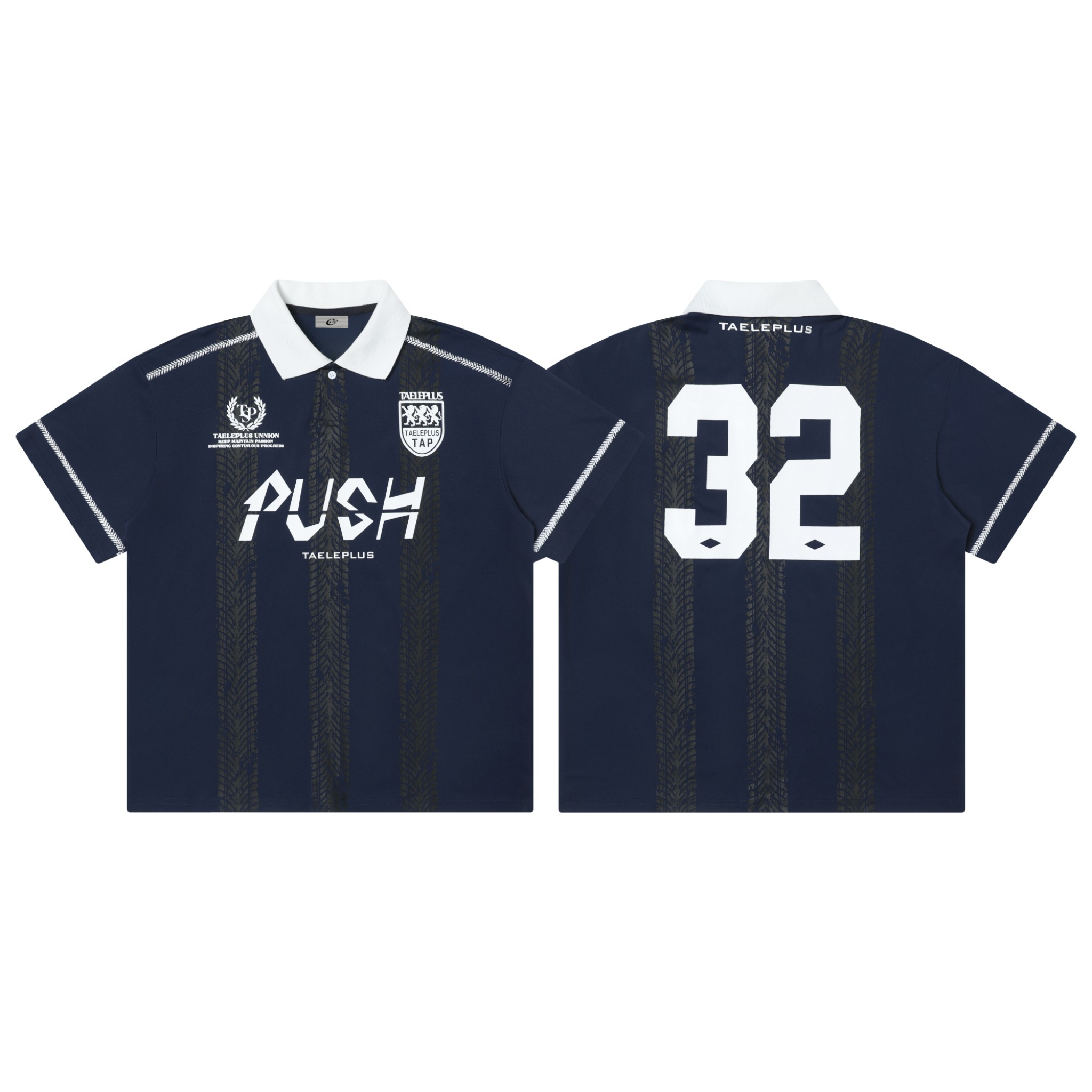 PUSH Graphic Soccer Polo Shirt | Retro Football Streetwear