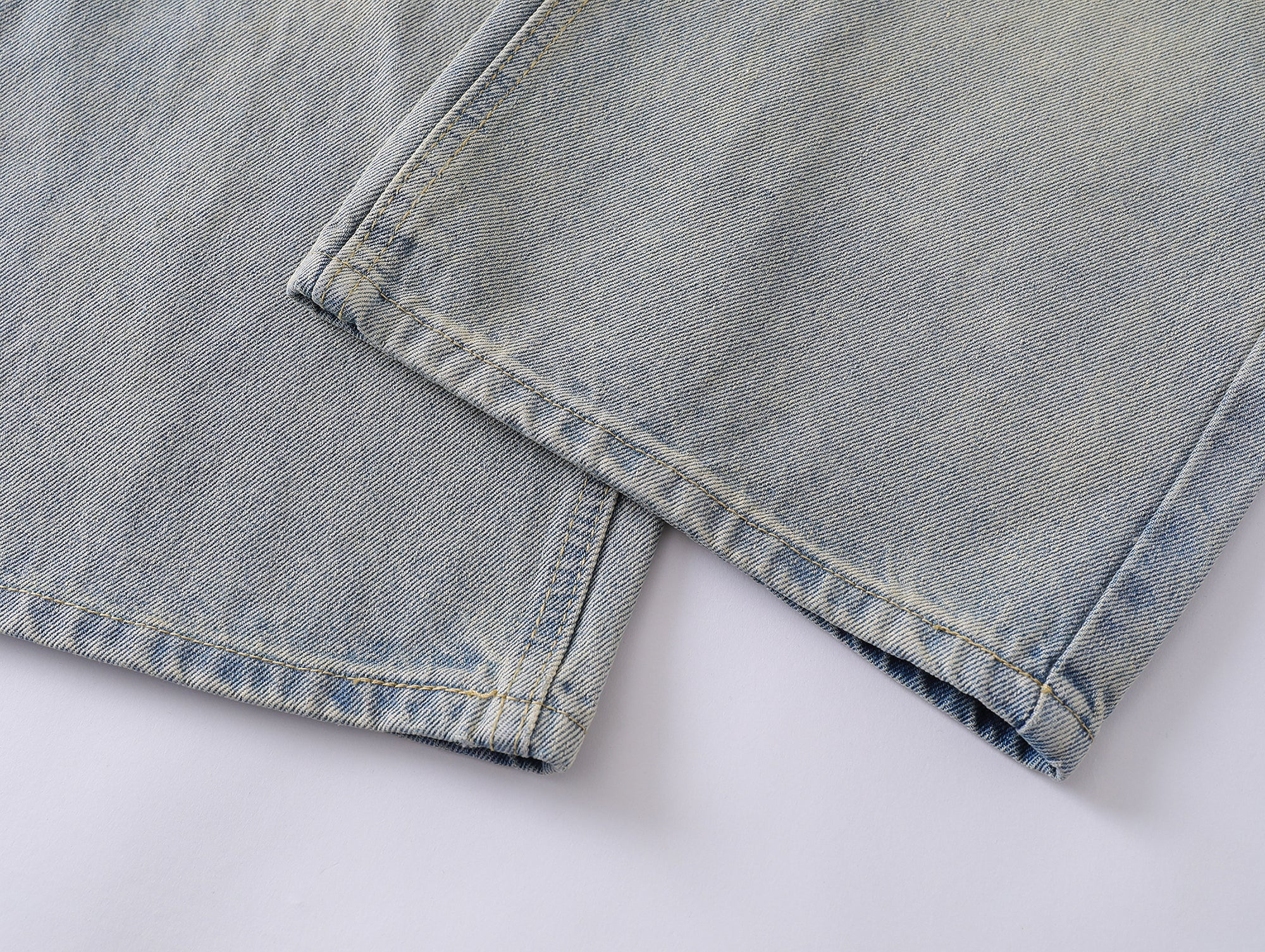 Omirad Light Fade Whisker Wide-Leg Denim Pants