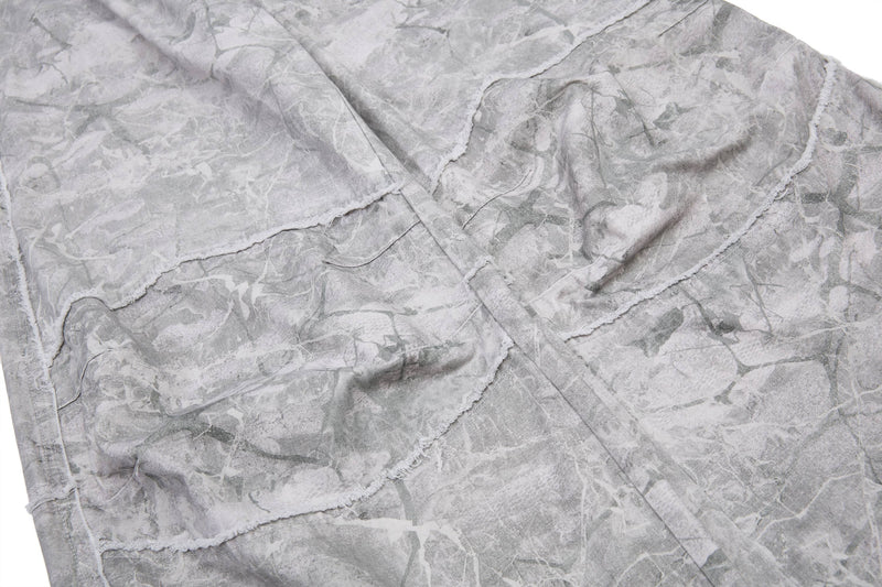 Washed Marble Wide-Leg Baggy Pants | Streetwear Denim