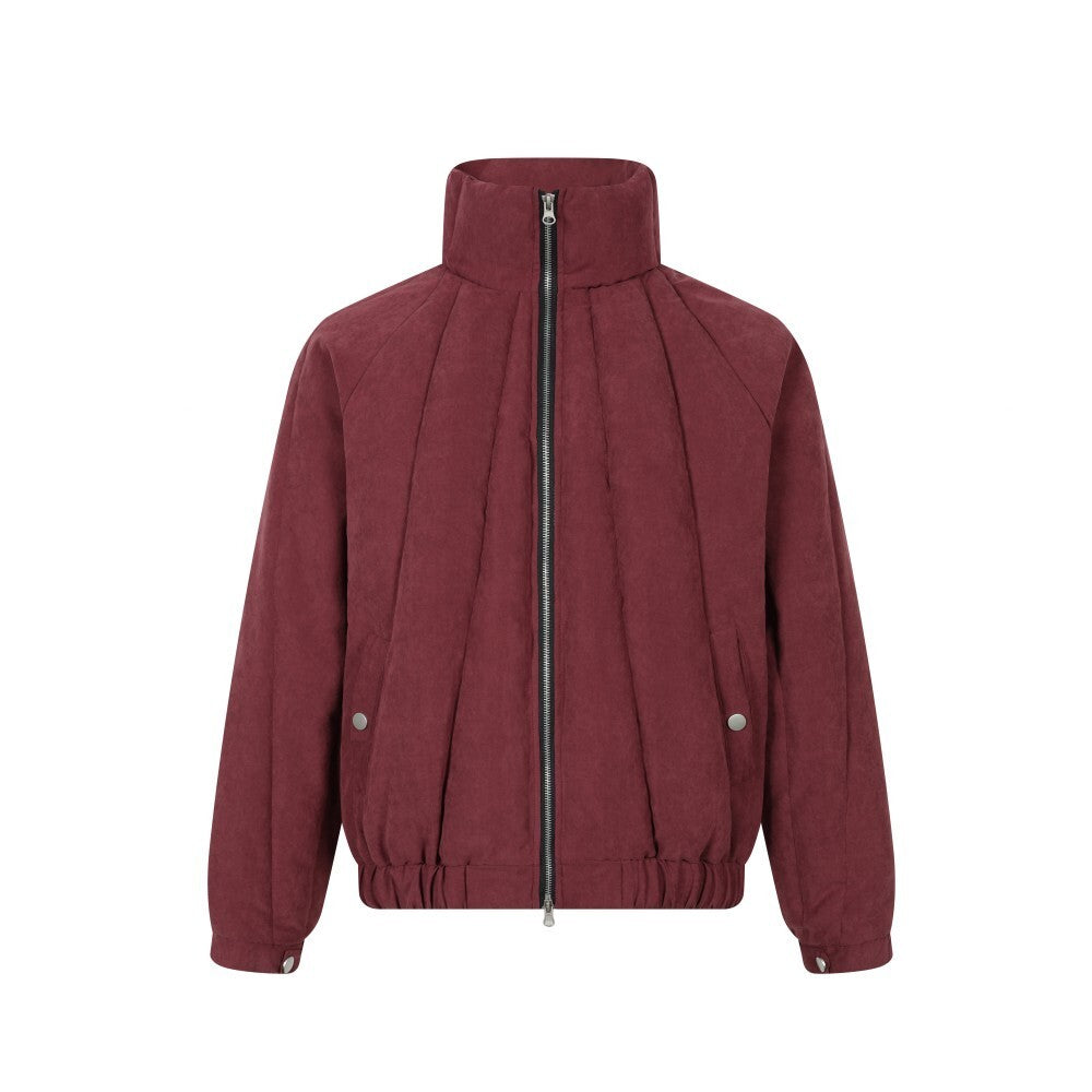 Panel Quilted High-Neck Bomber Jacket | Streetwear Puffer