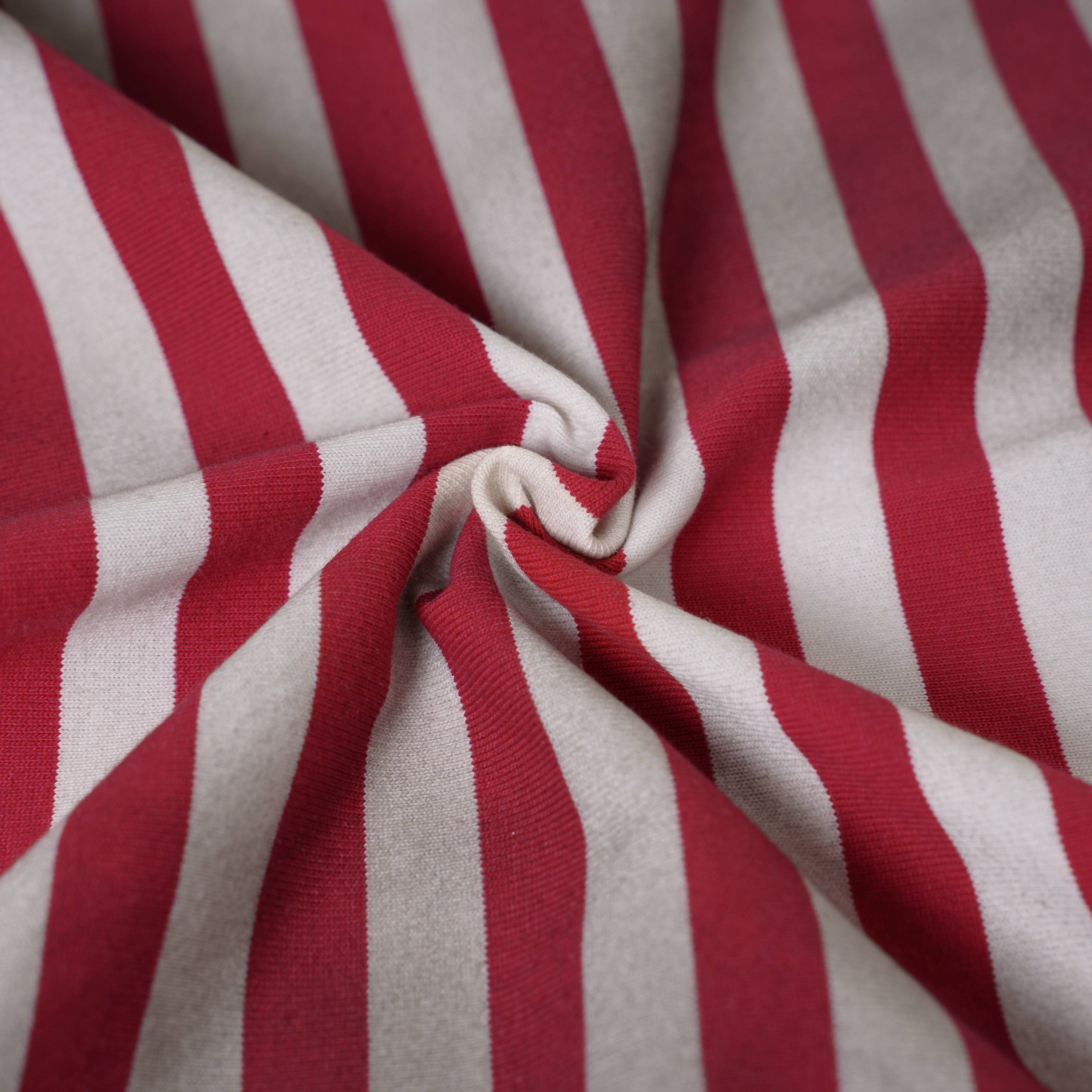 Omirad Stripe Crest Polo Tee | Red & Grey Striped Short Sleeve