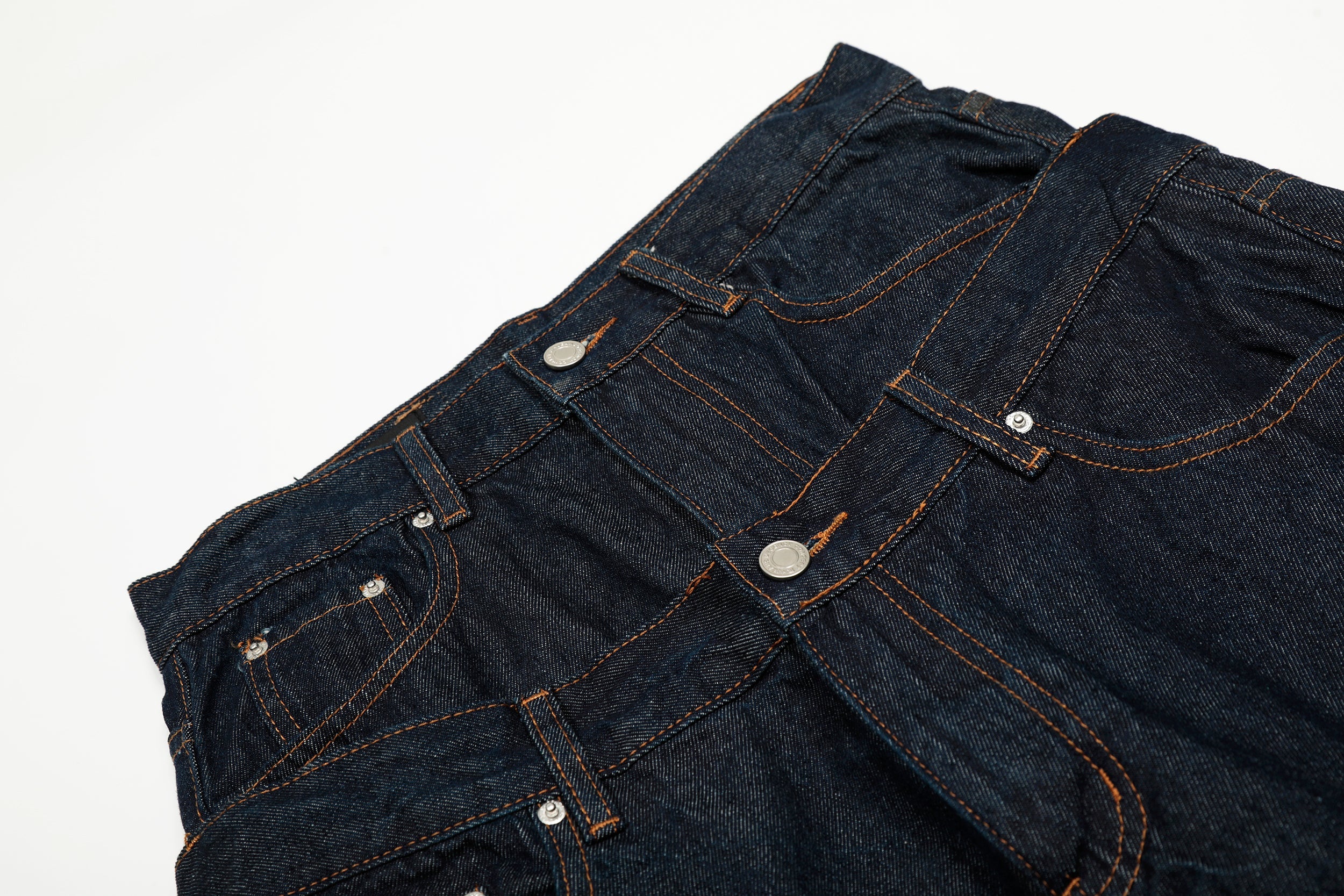 Omirad Double-Waist Wide-Leg Workwear Jeans | Deep Indigo