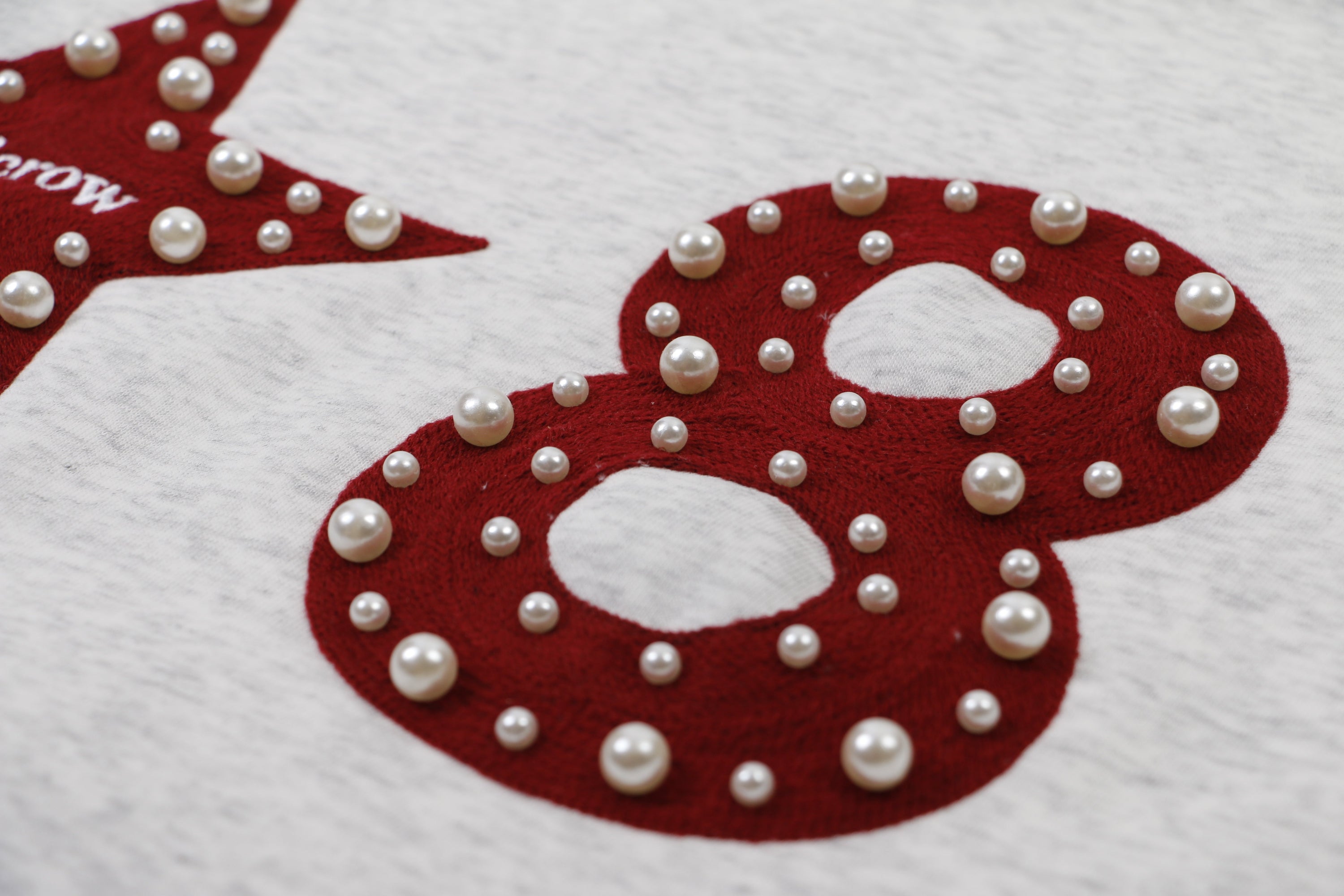 Star & Number Appliqué Pearl Stud Hoodie | Streetwear