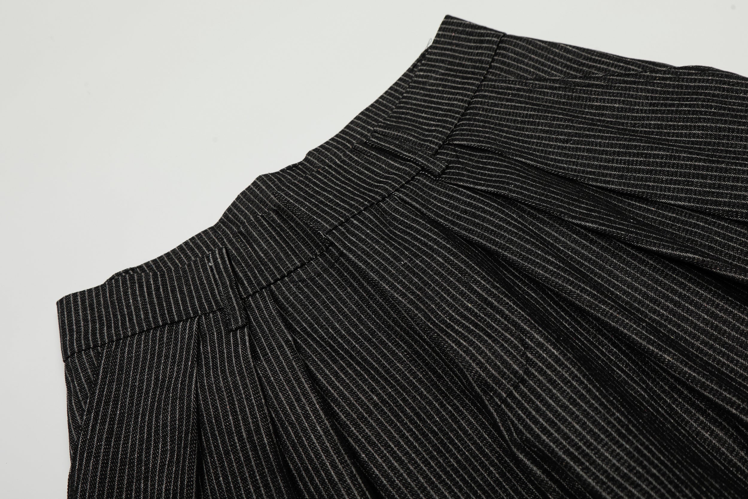 Pinstripe Wide-Leg Pleated Trousers | Relaxed Tailored Fit