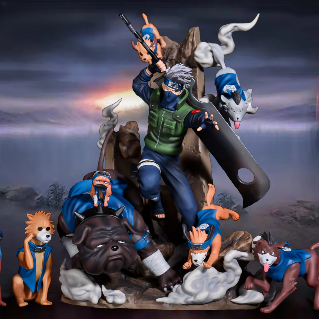 Kakashi Action Figure – 35.5cm | Premium PVC with Ninja Dogs, Naruto Collectible