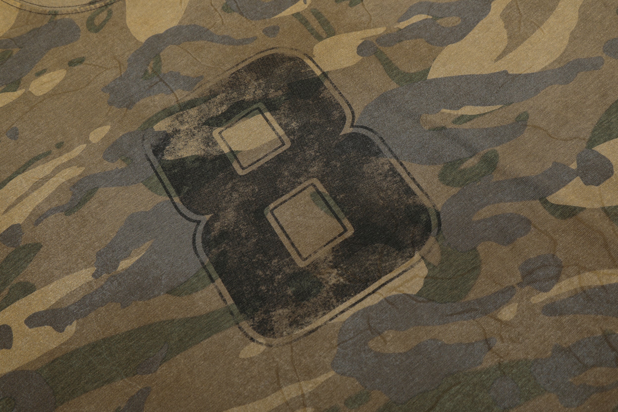 Camo Long Sleeve Tee | Faded Number Graphic Military Streetwear