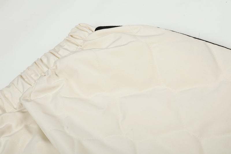 Quilted Wide-Leg Track Pants with Racing Stripes