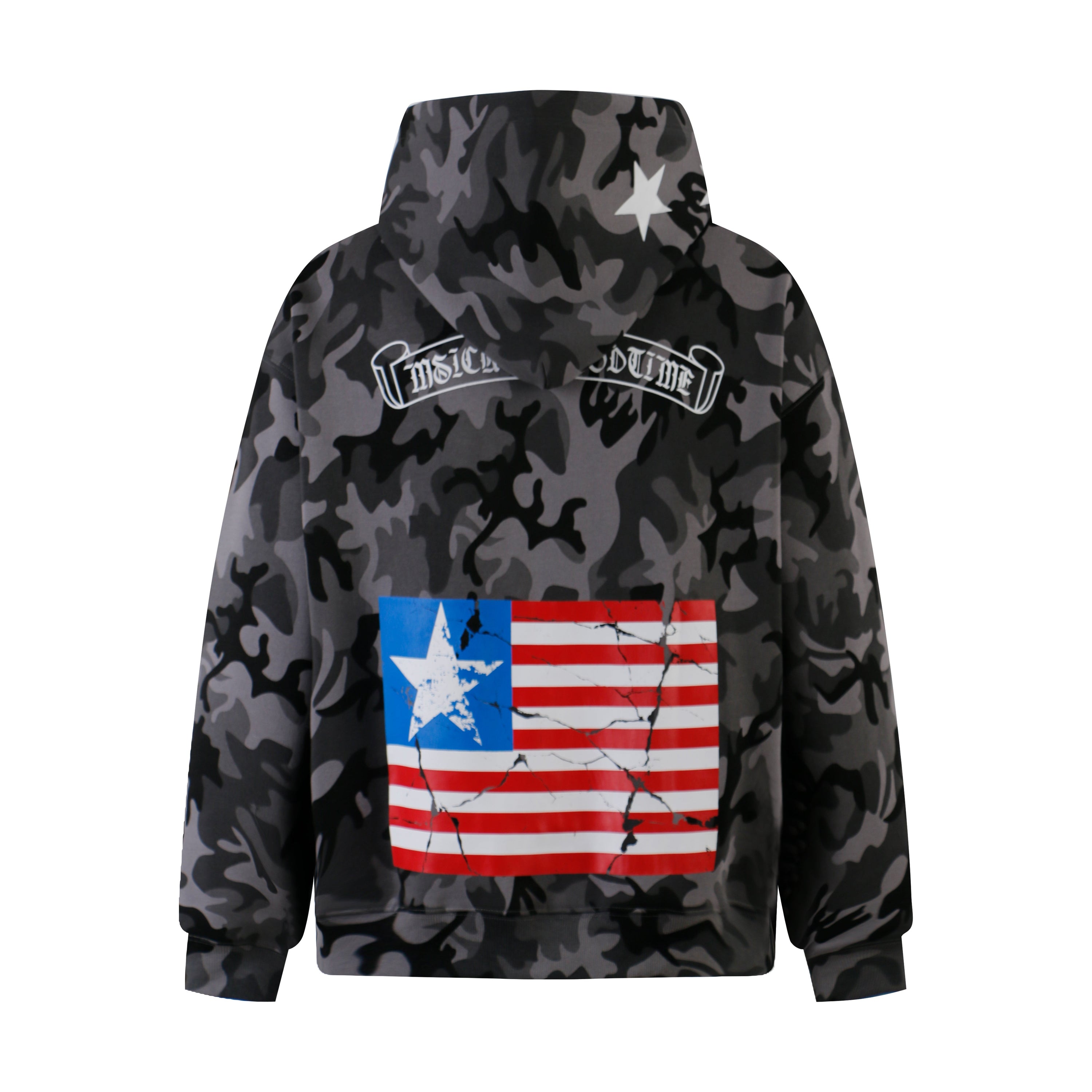 Camo Flag Zip-Up Hoodie | Streetwear Americana Hoodie