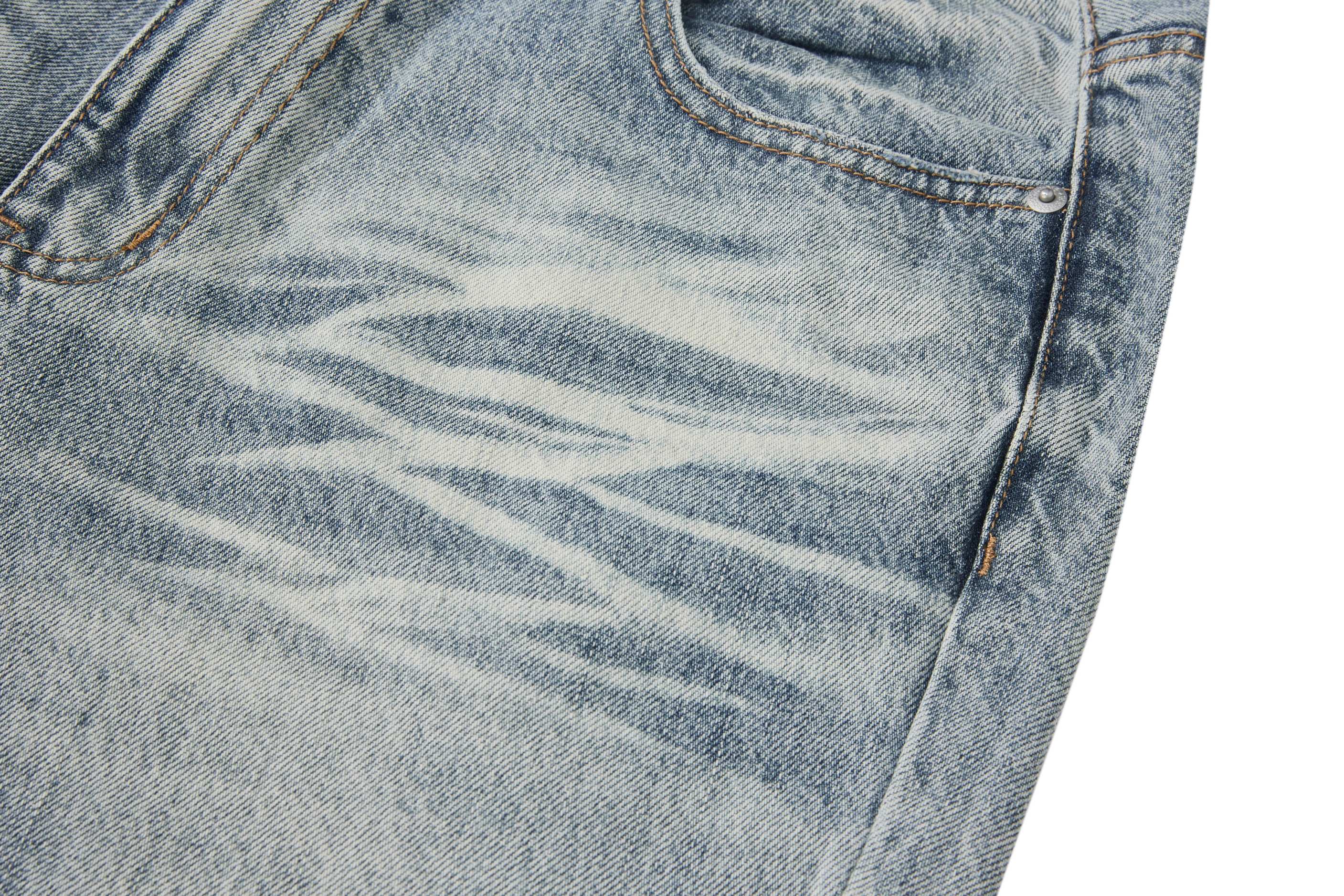 Omirad Vintage Washed Wide-Leg Jeans | Heavy Stonewash Denim