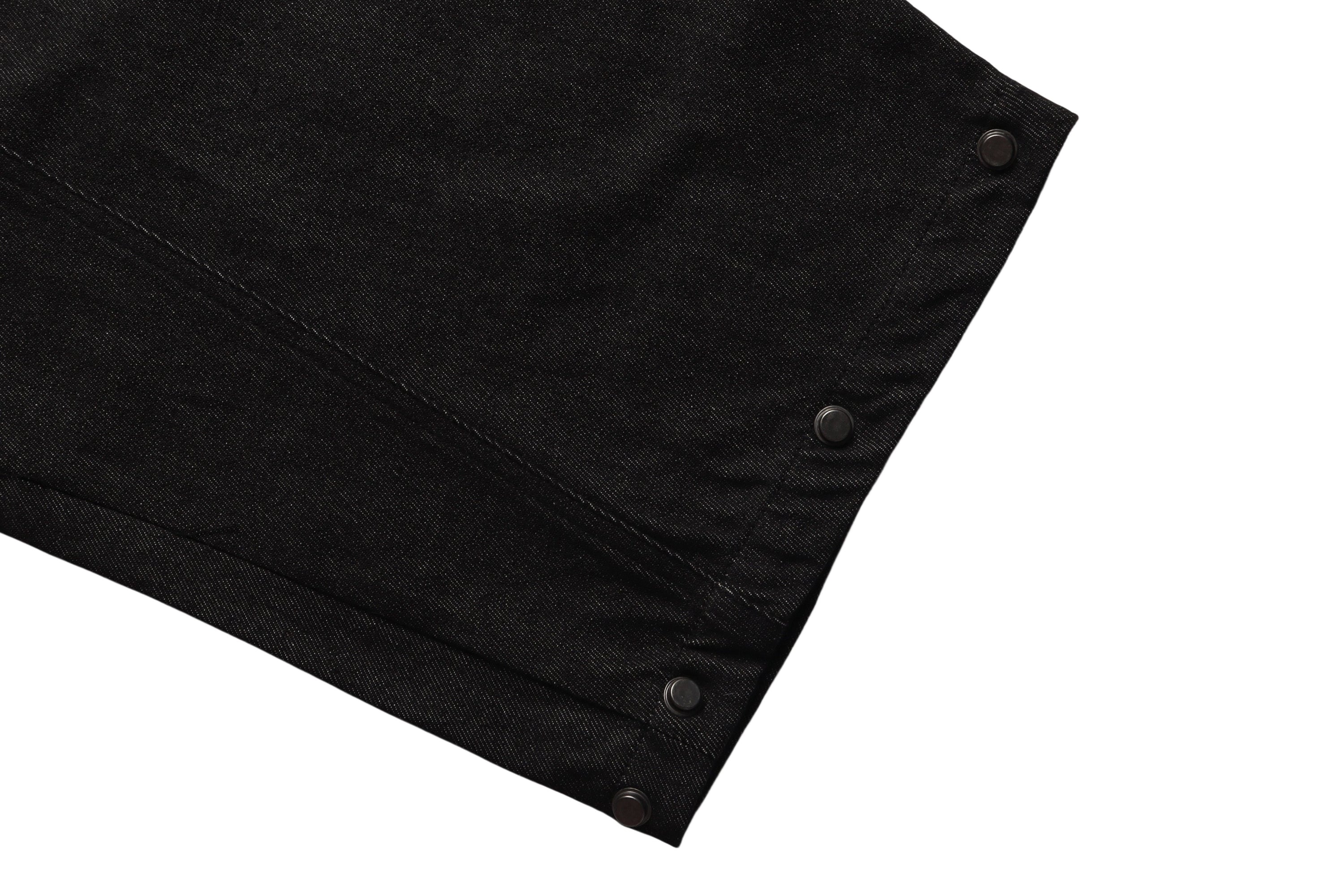 Omirad Flannel-Lined Faux Fur Barrel Leg Denim Pants