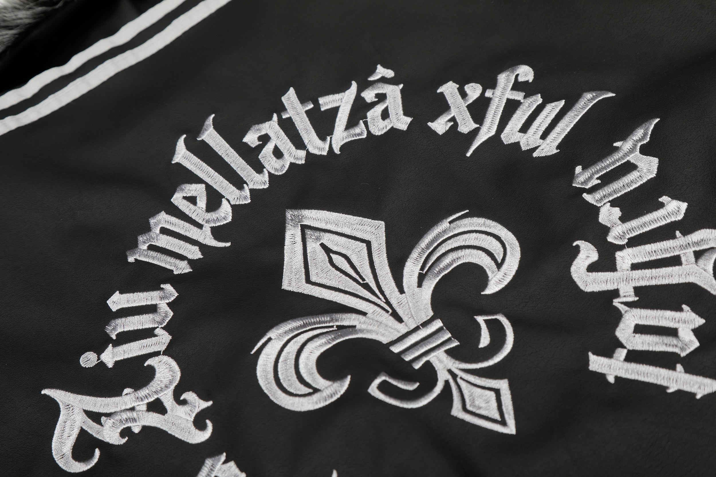 Faux Fur Collar Gothic Embroidered Bomber Jacket | Streetwear