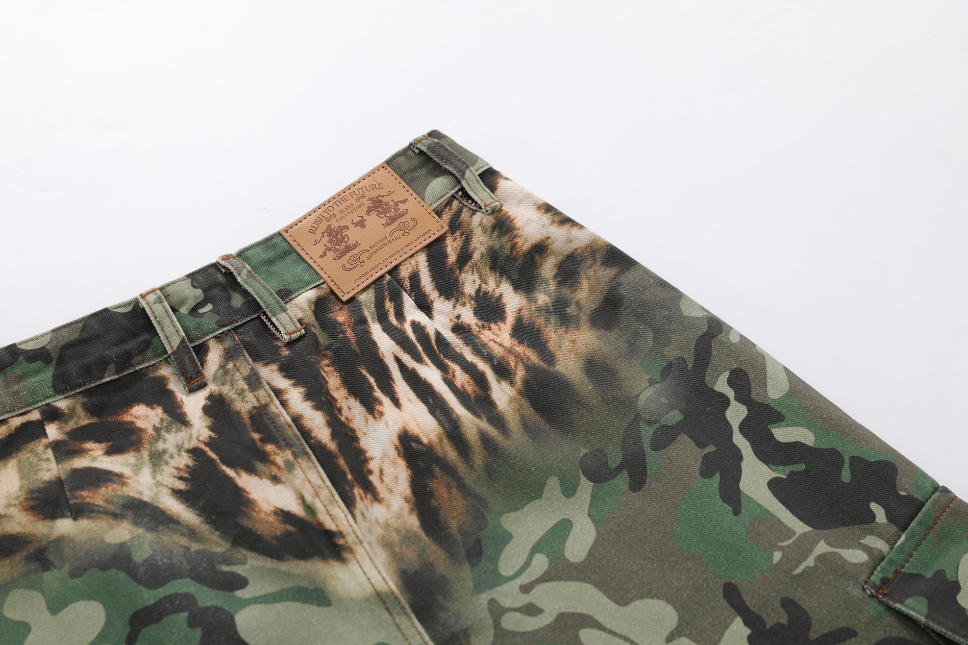 Leopard Camo Wide-Leg Cargo Pants | Y2K Streetwear