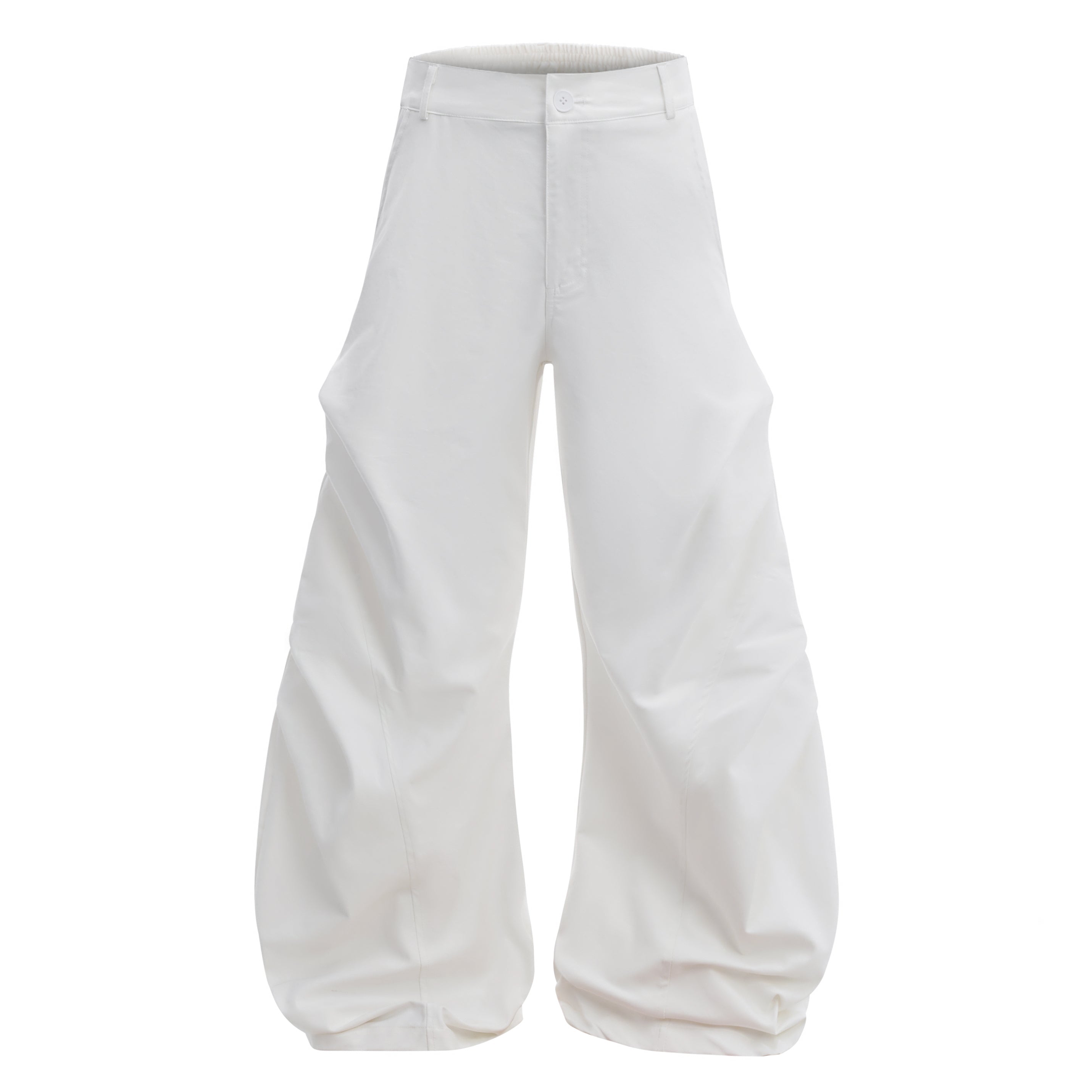 Omirad Sculpted Pleat Tech Wide-Leg Pants | Black & White