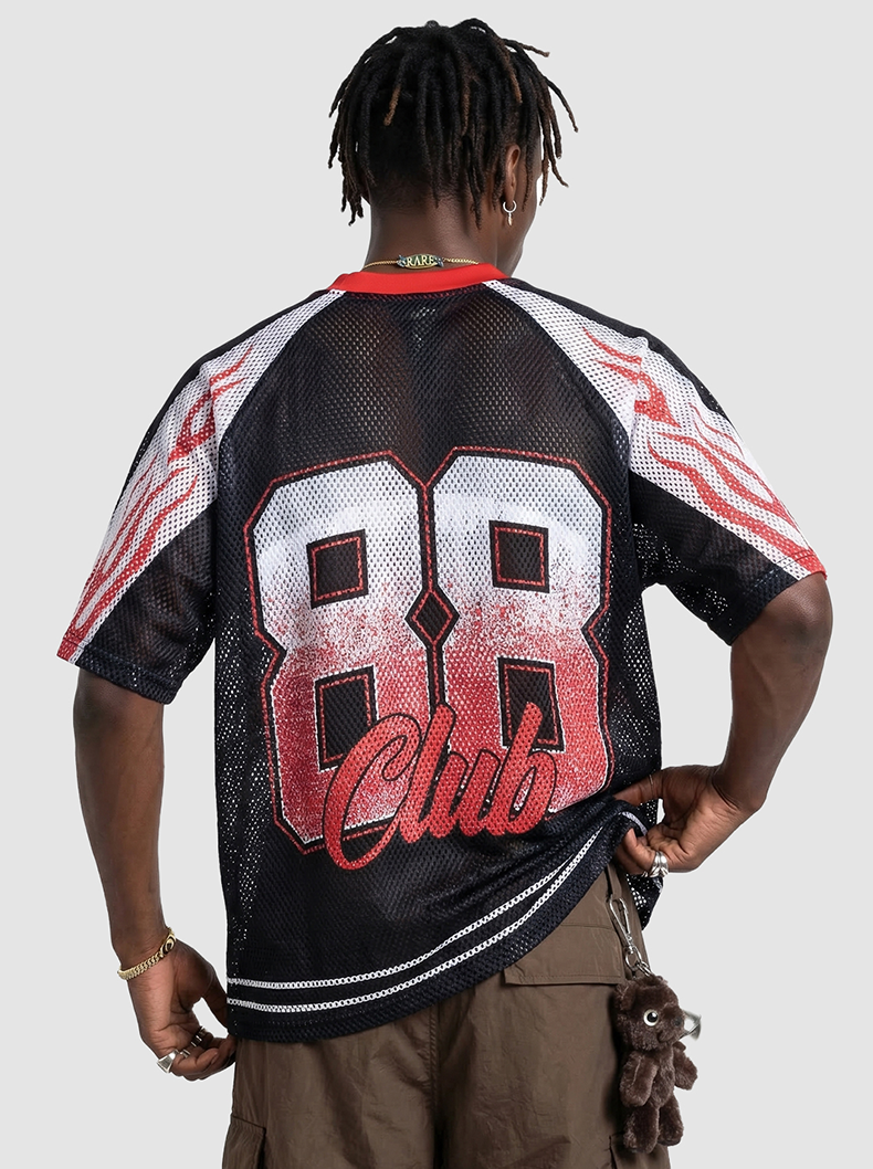 Omirad College 88 Flame Mesh Jersey T-Shirt | Streetwear